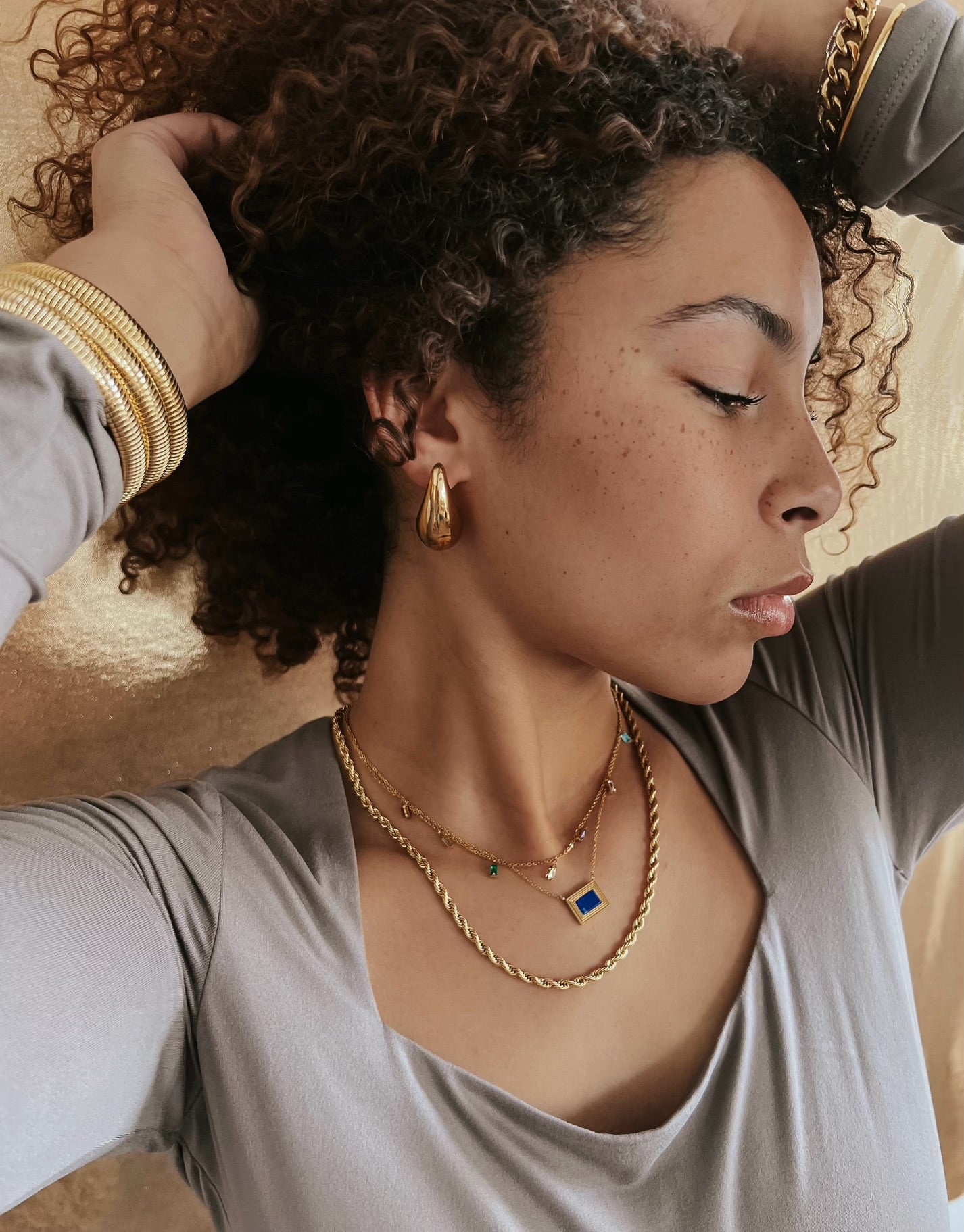 Linka Gold Lapis Necklace