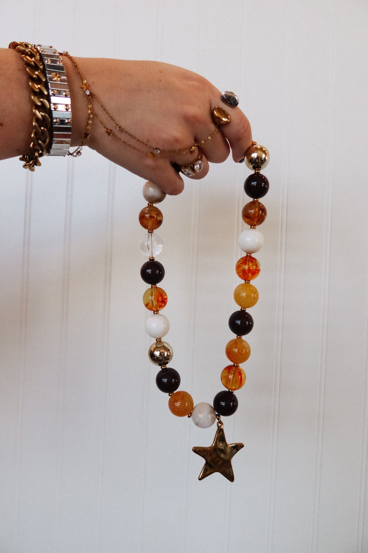 Neutral Gumball Star Necklace
