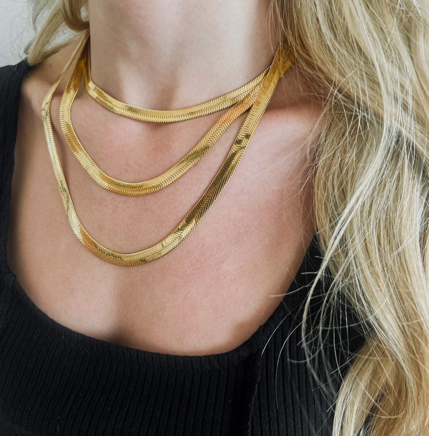 Mia Herringbone Necklace || Choose Length