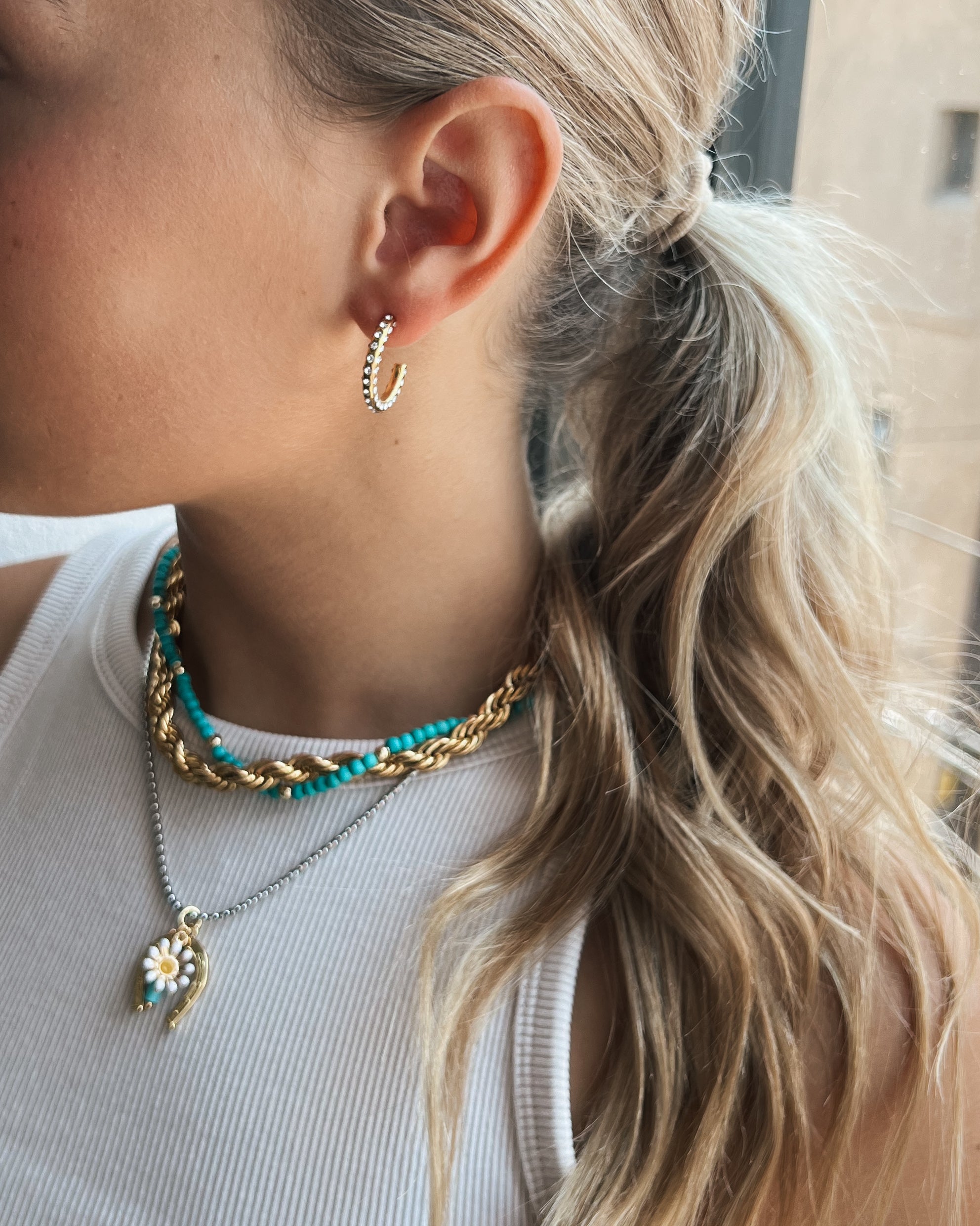 Esra Crystal Hoop Earrings