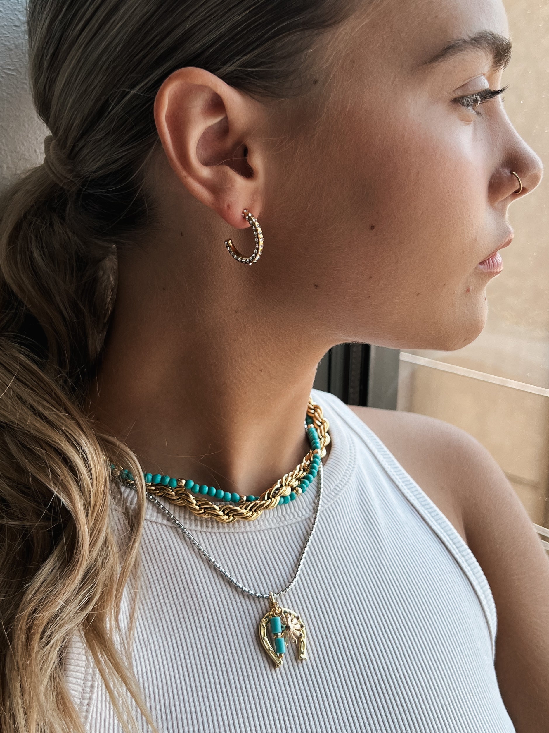 Esra Crystal Hoop Earrings