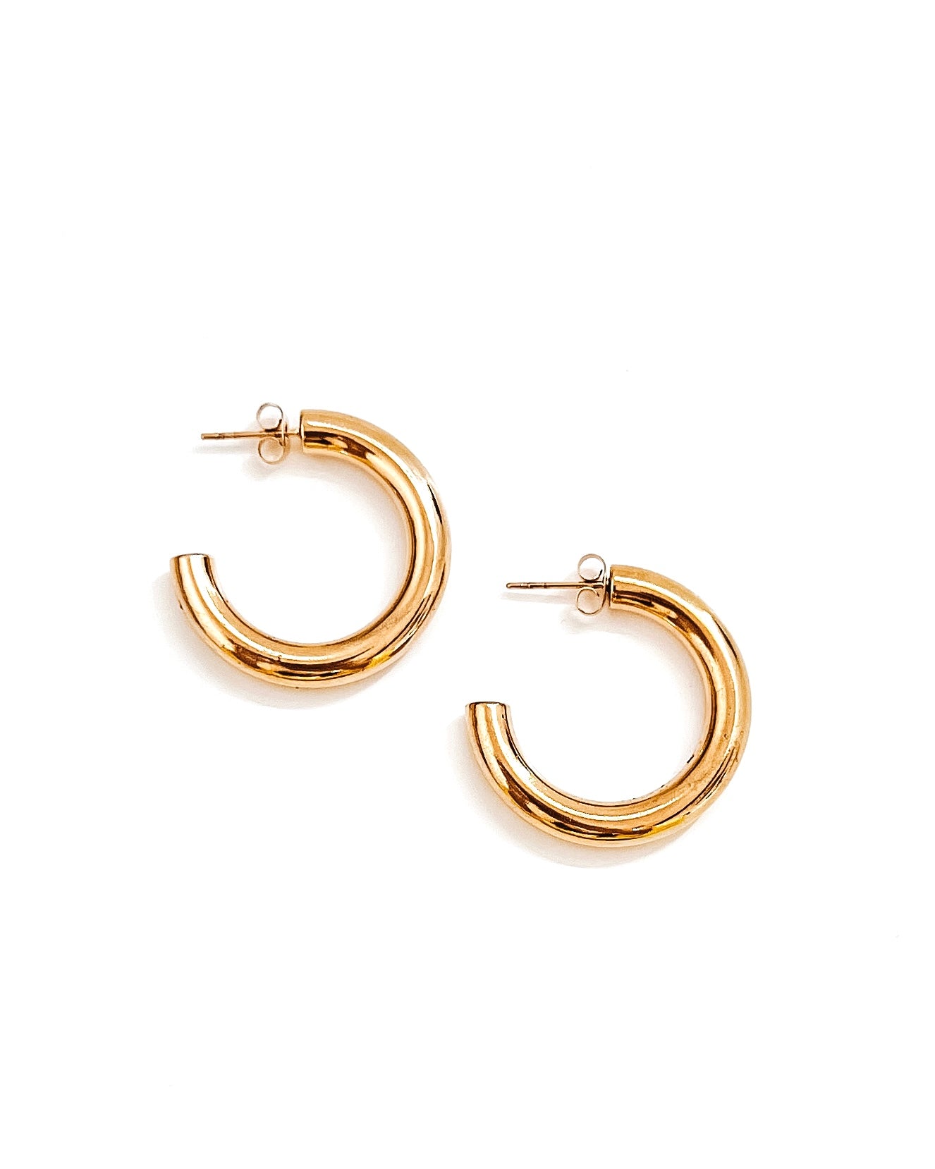 Ethel Gold Hoop Earrings || Choose Size