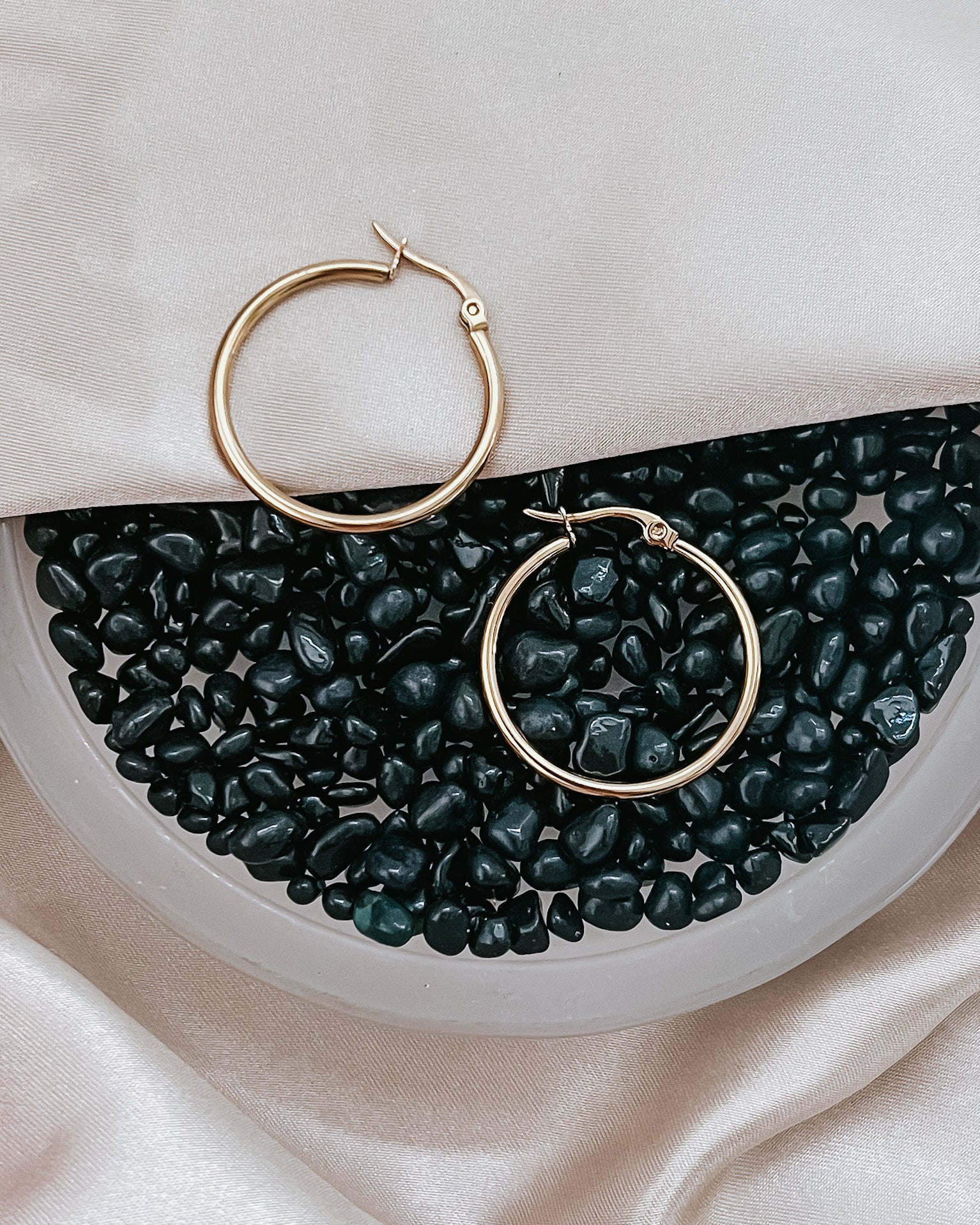 Eileen Gold Hoop Earrings || Choose Size
