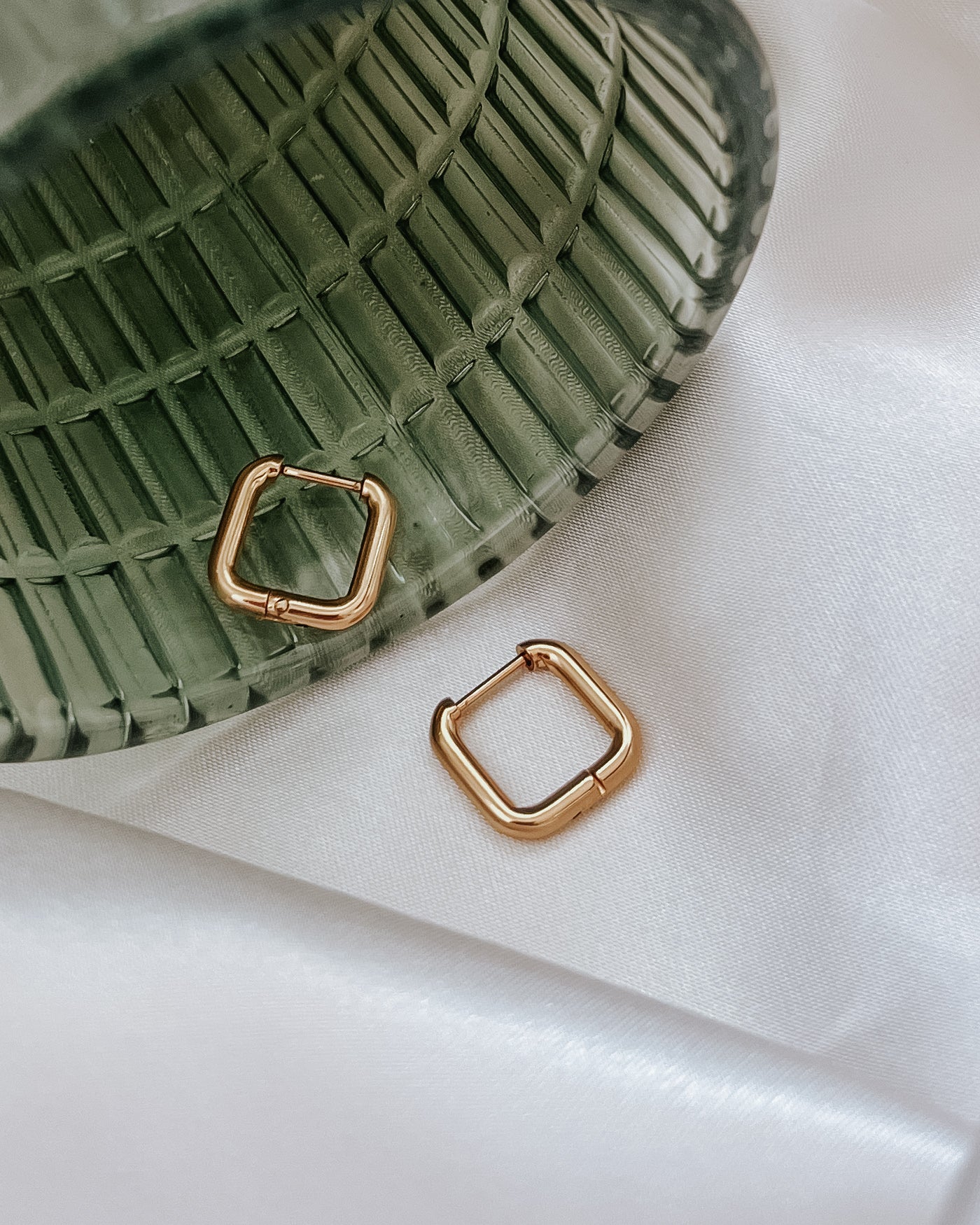 Enid Square Huggie Earrings || Choose Color
