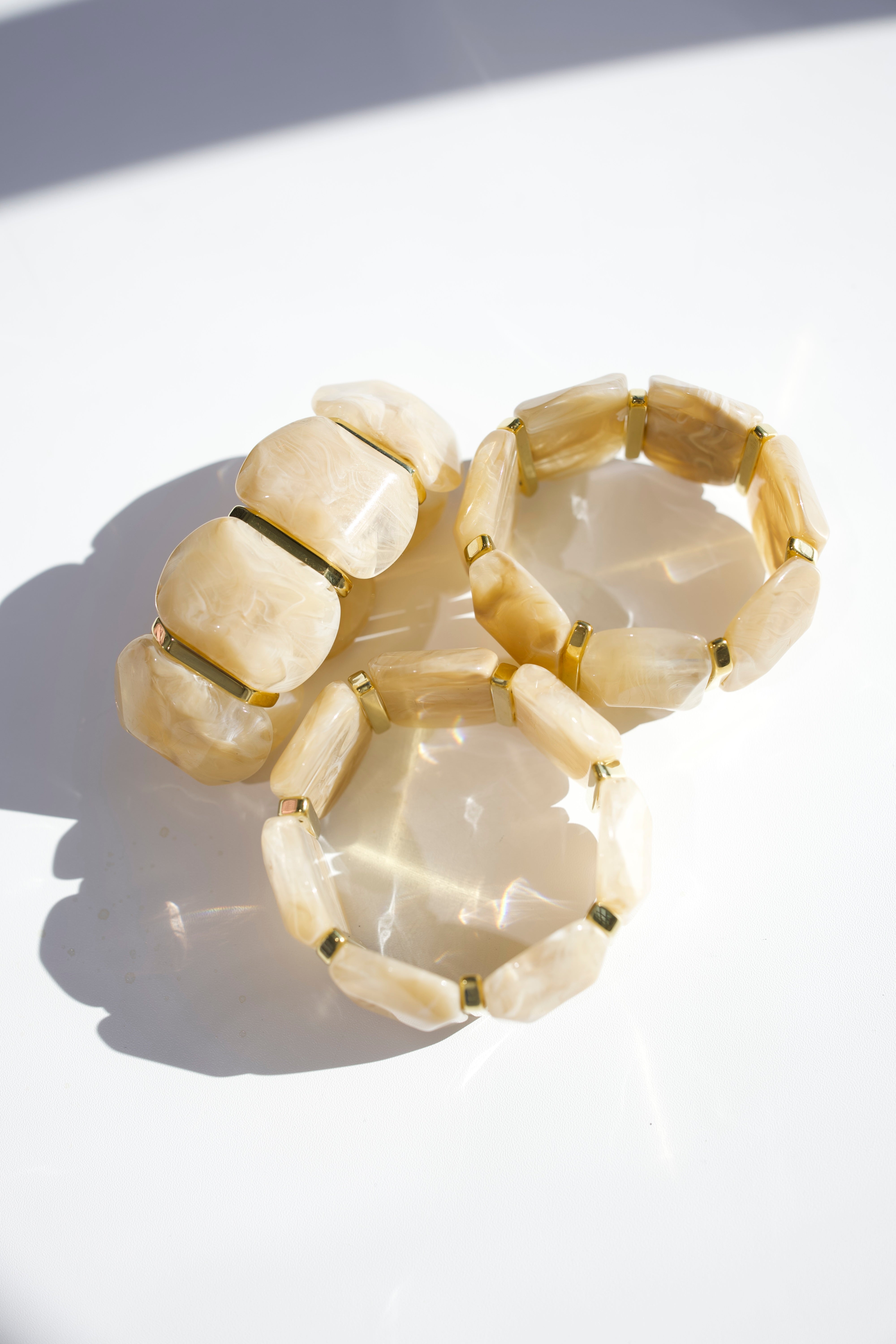 Emma Stretch Bracelet - Light Tan