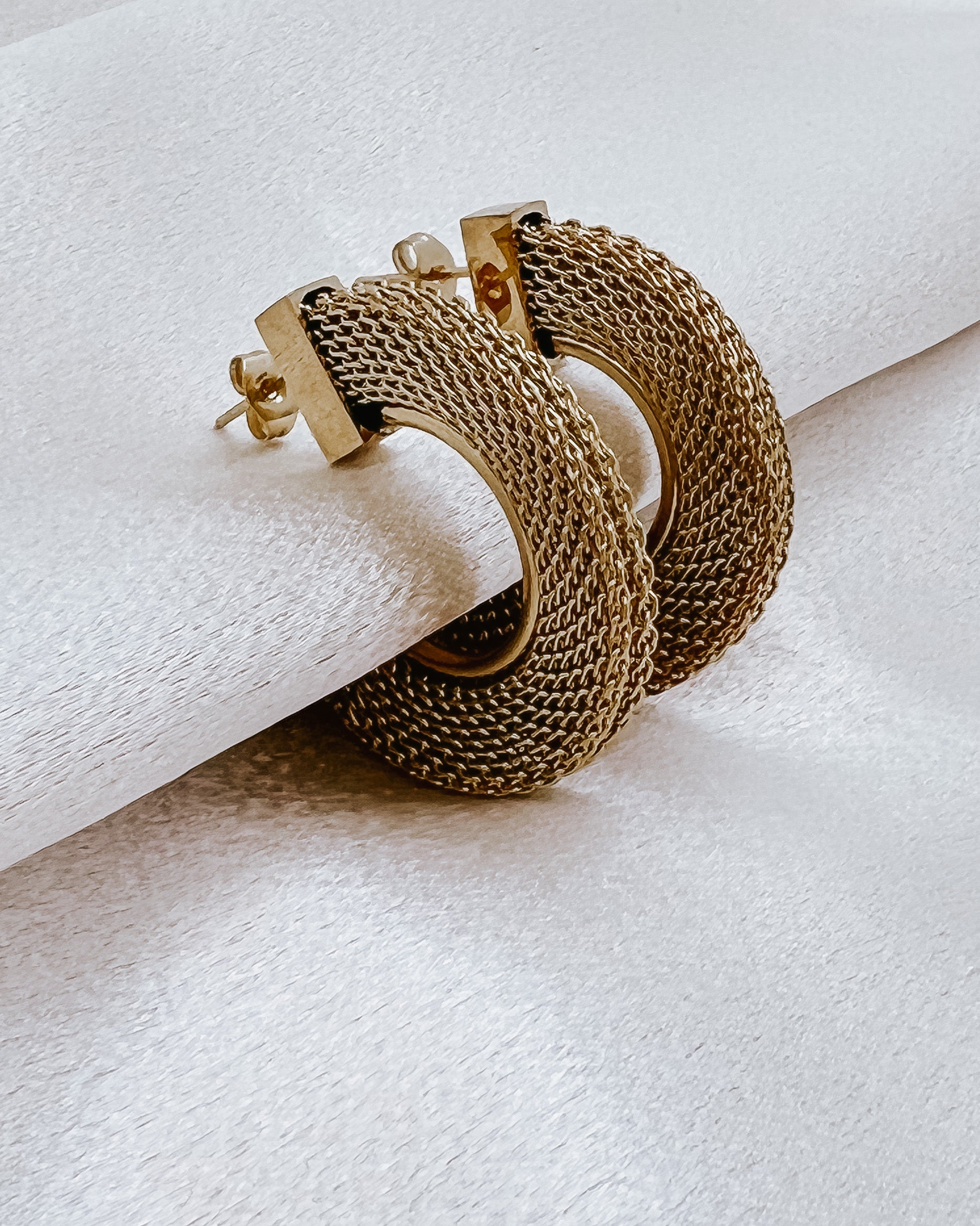 Earther Gold Mesh Hoop Earrings