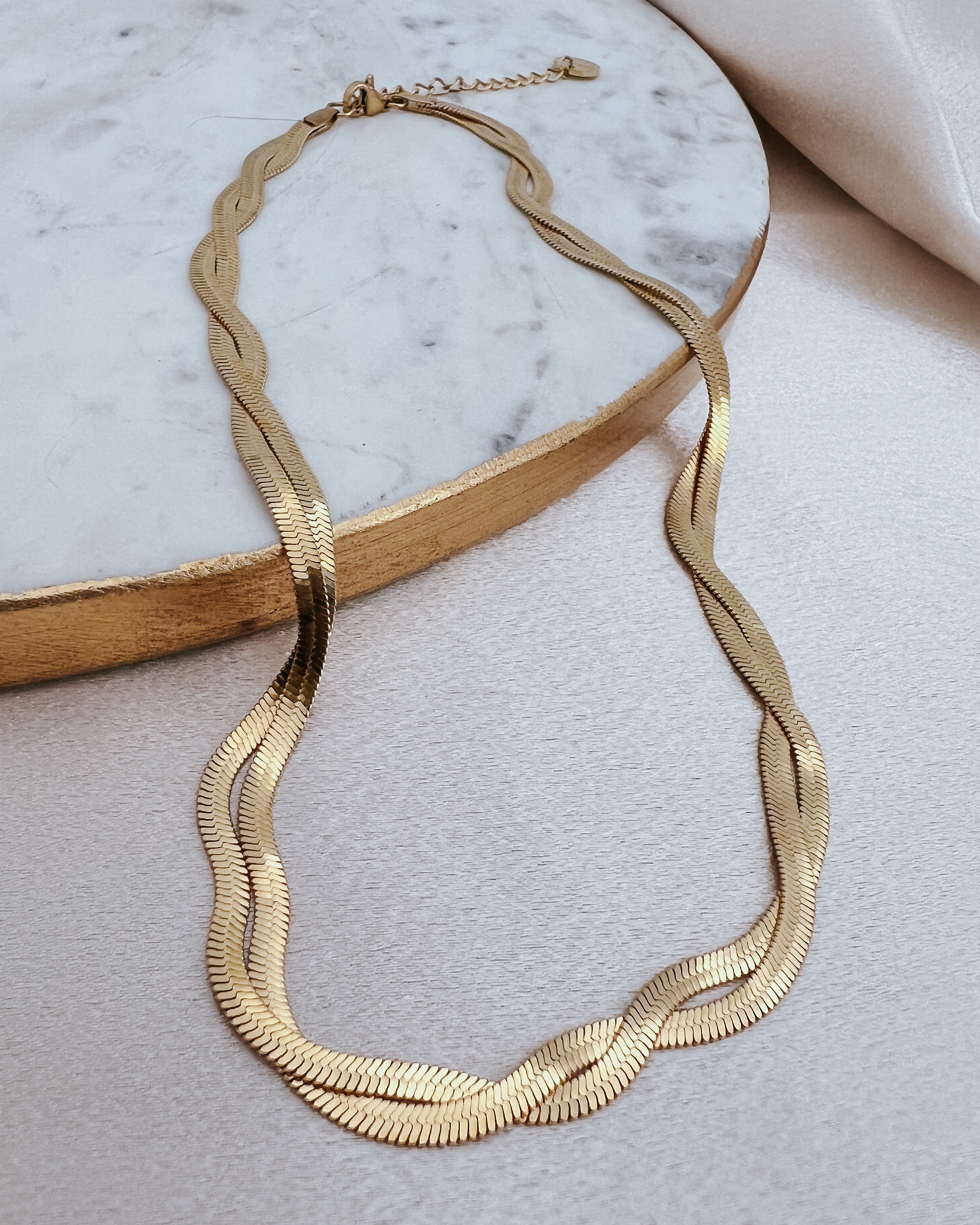 Lyrina Twisted Herringbone Necklace