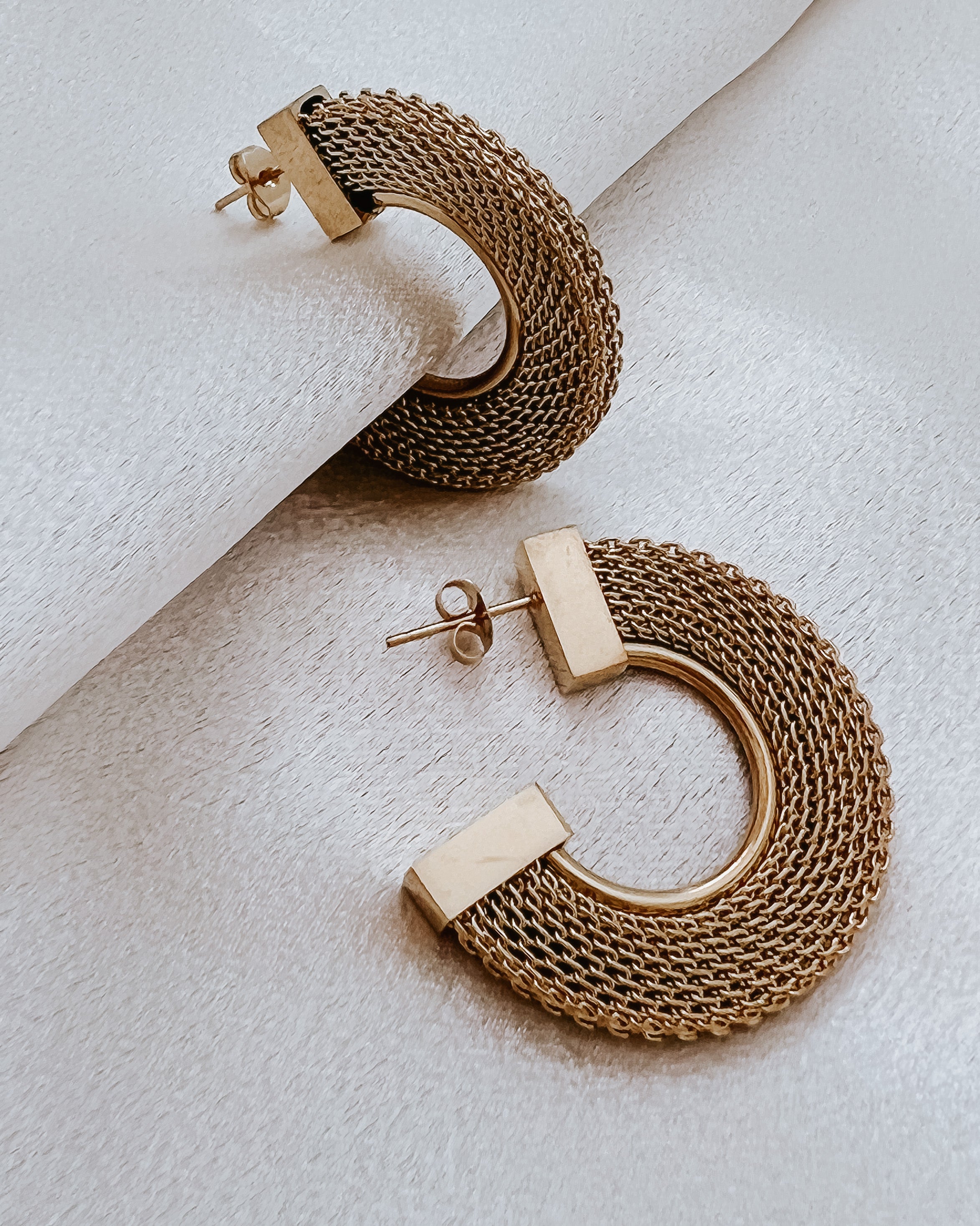 Earther Gold Mesh Hoop Earrings