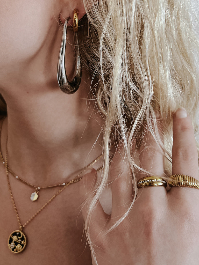 Edfina Large Hoop Earrings || Choose Color