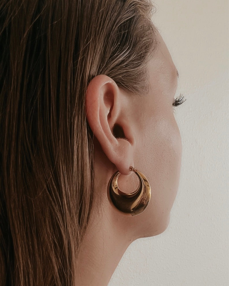 England Gold Hoop Earrings
