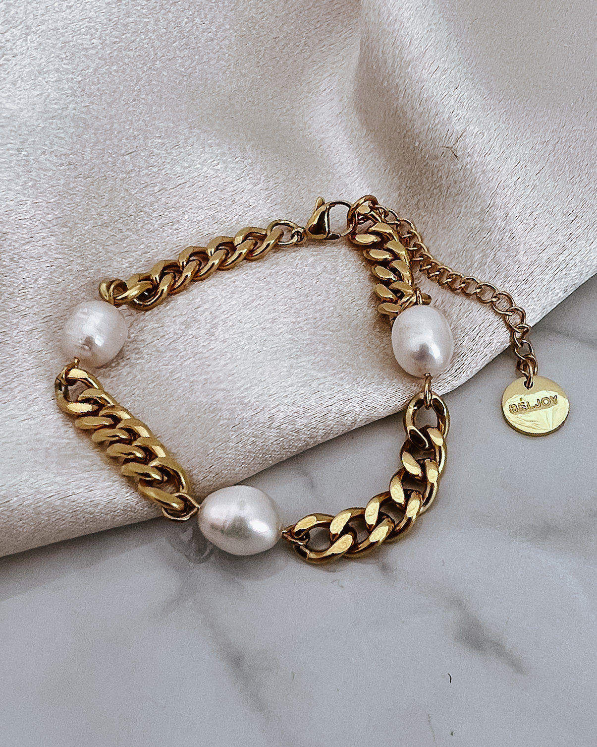 Blinny Cuban Chain Pearl Bracelet || Choose Style