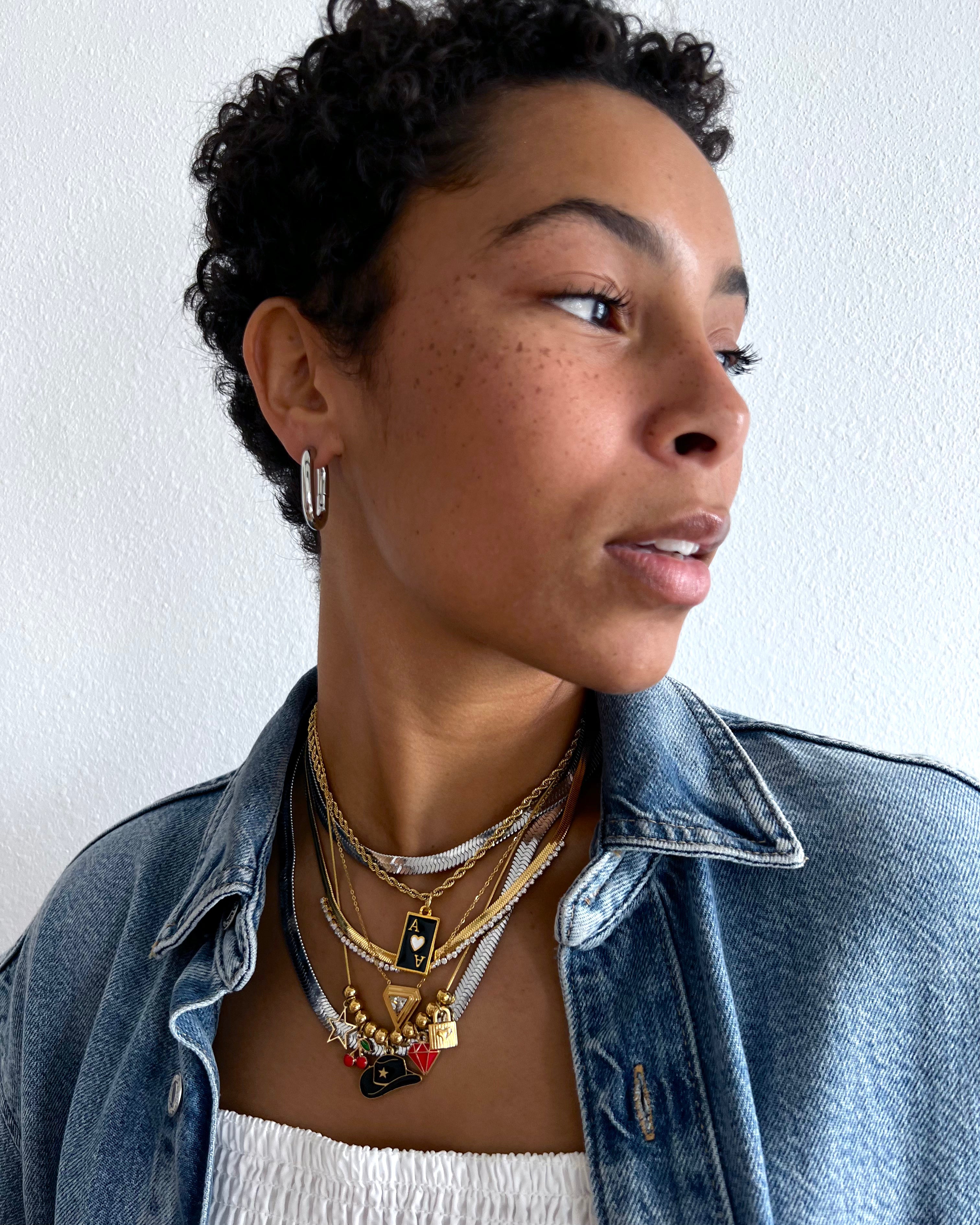 Eira Oval Hoop Earrings || Choose Color