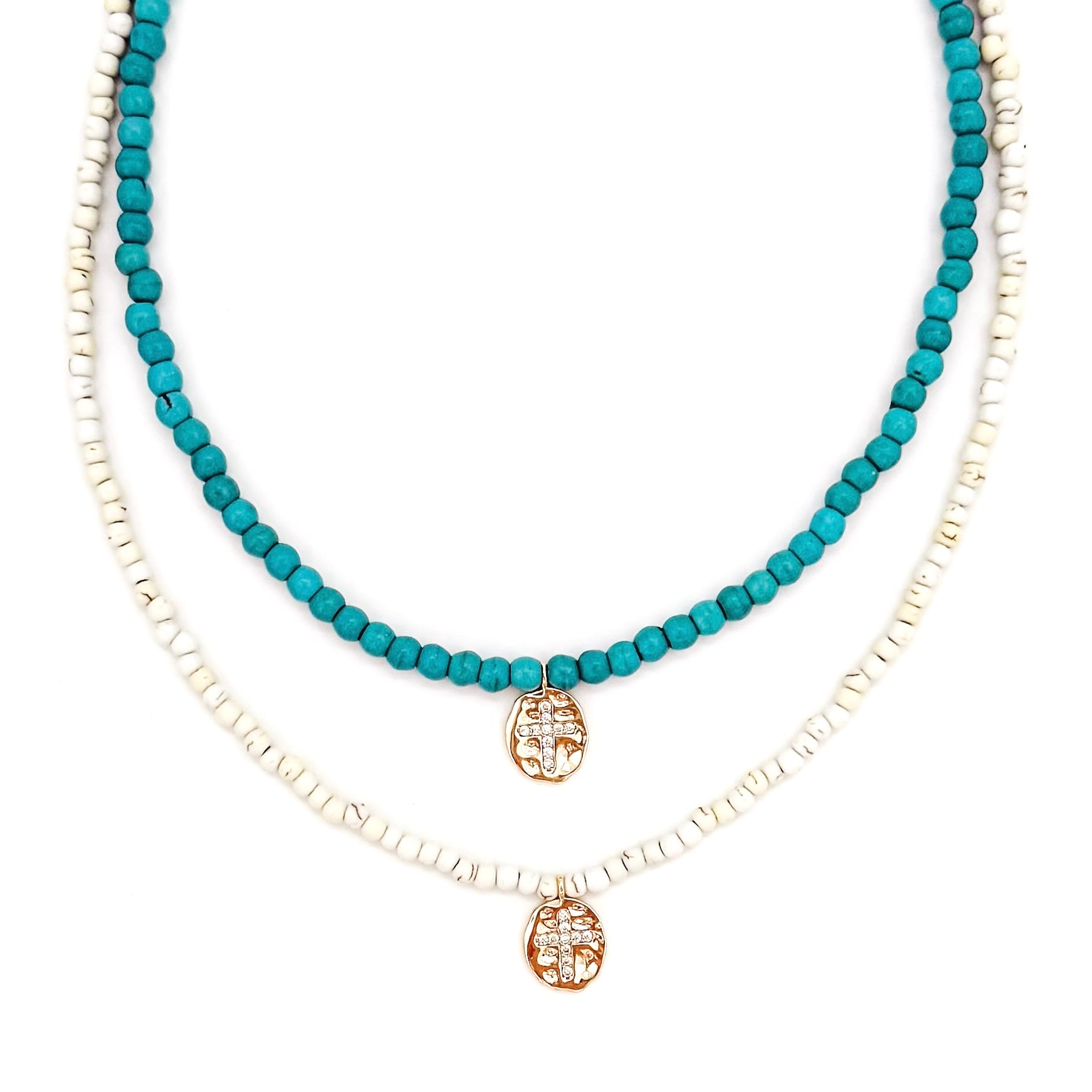 Ada Crystal Cross Necklace || Choose Color