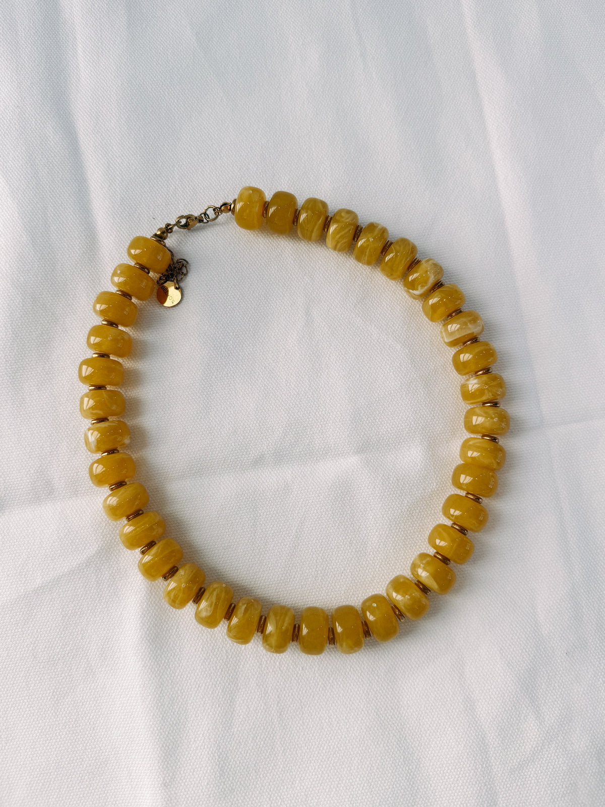 Crush Beaded Necklace - Mustard