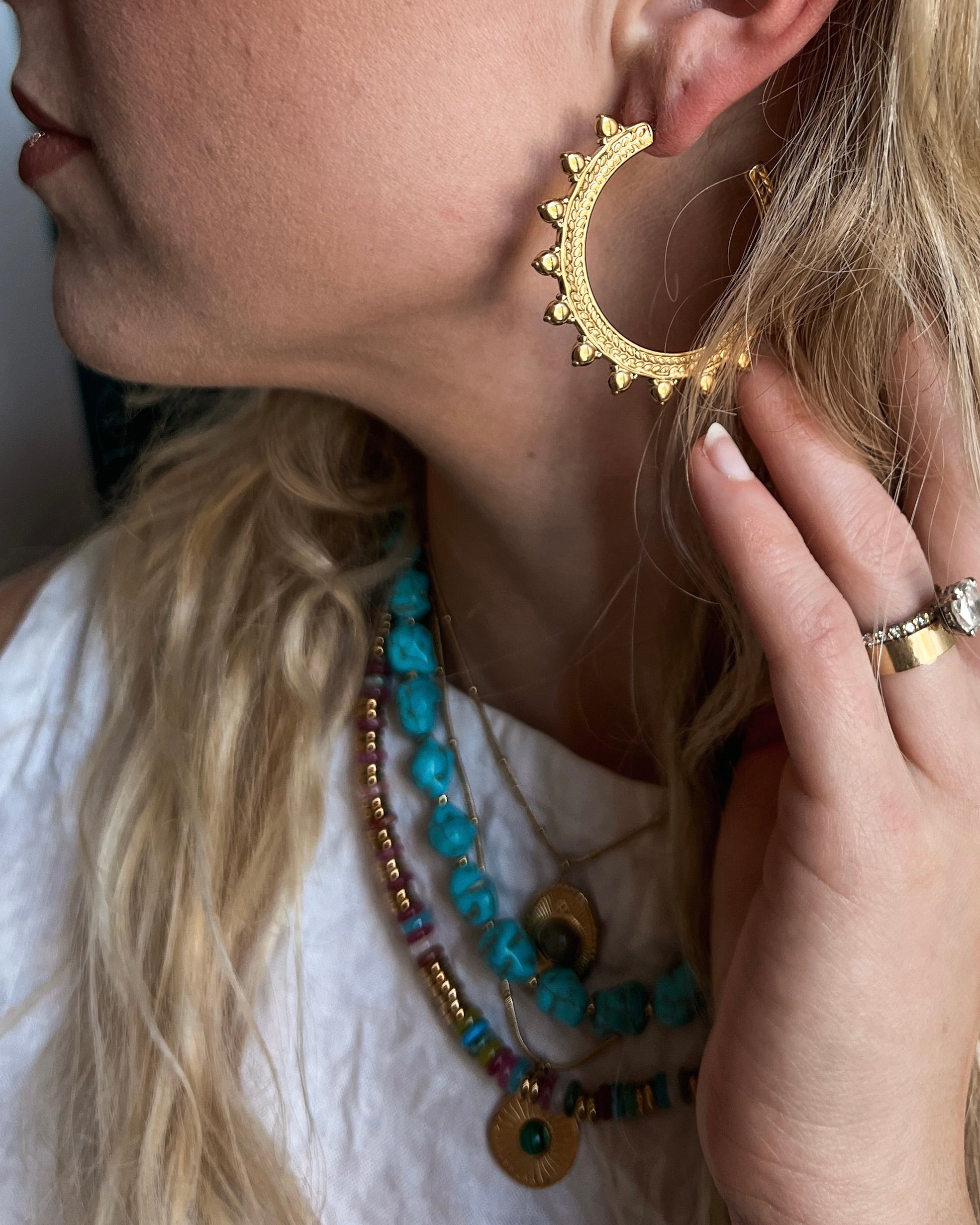 Elaine Gold Hoop Earrings