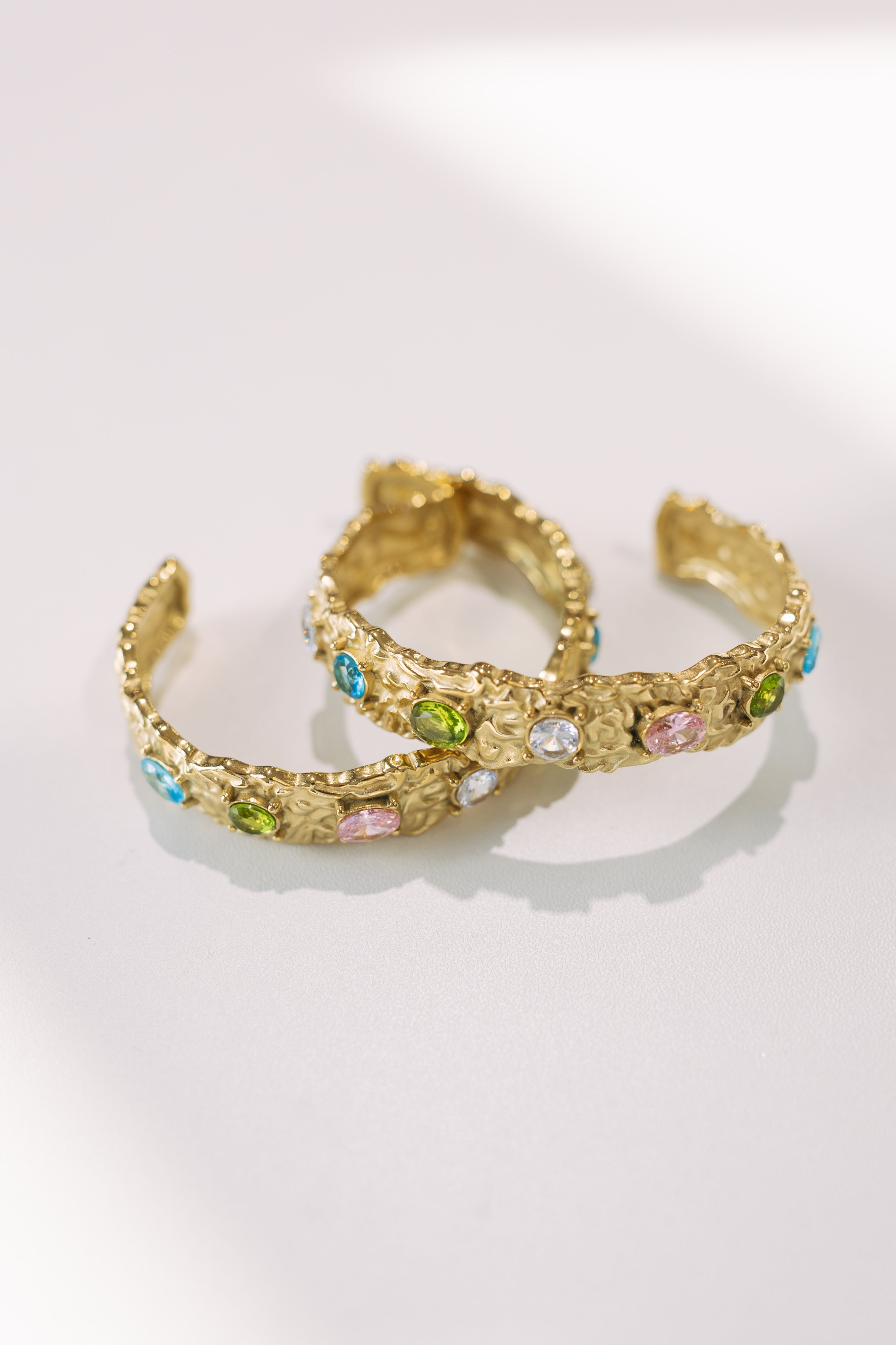 Icon Hammered Bracelet Cuff - Gold / Color