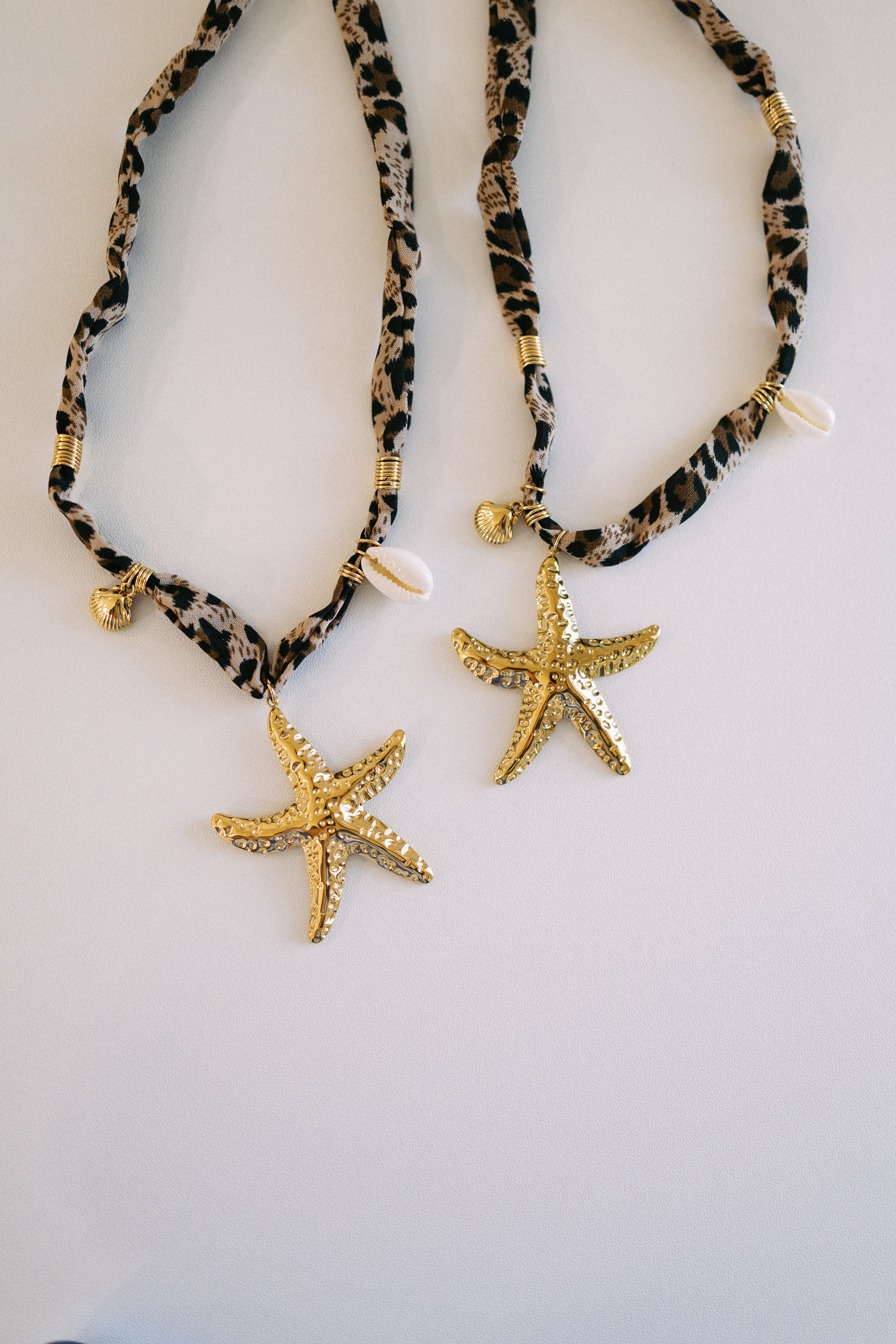 Mallory Leopard Scarf Nautical Charm Necklace