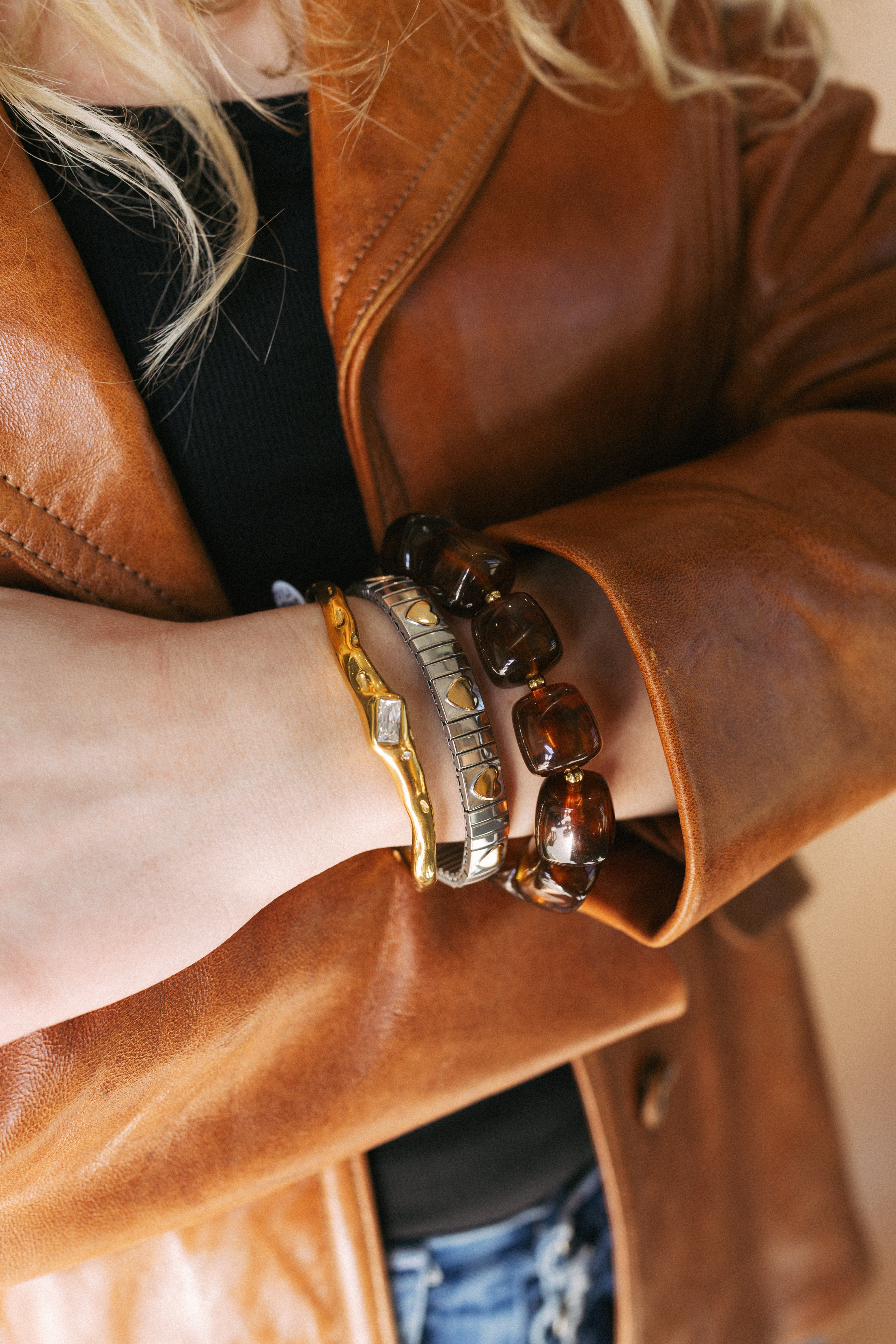 Paloma Chunky Beaded Bracelet - Tortoise