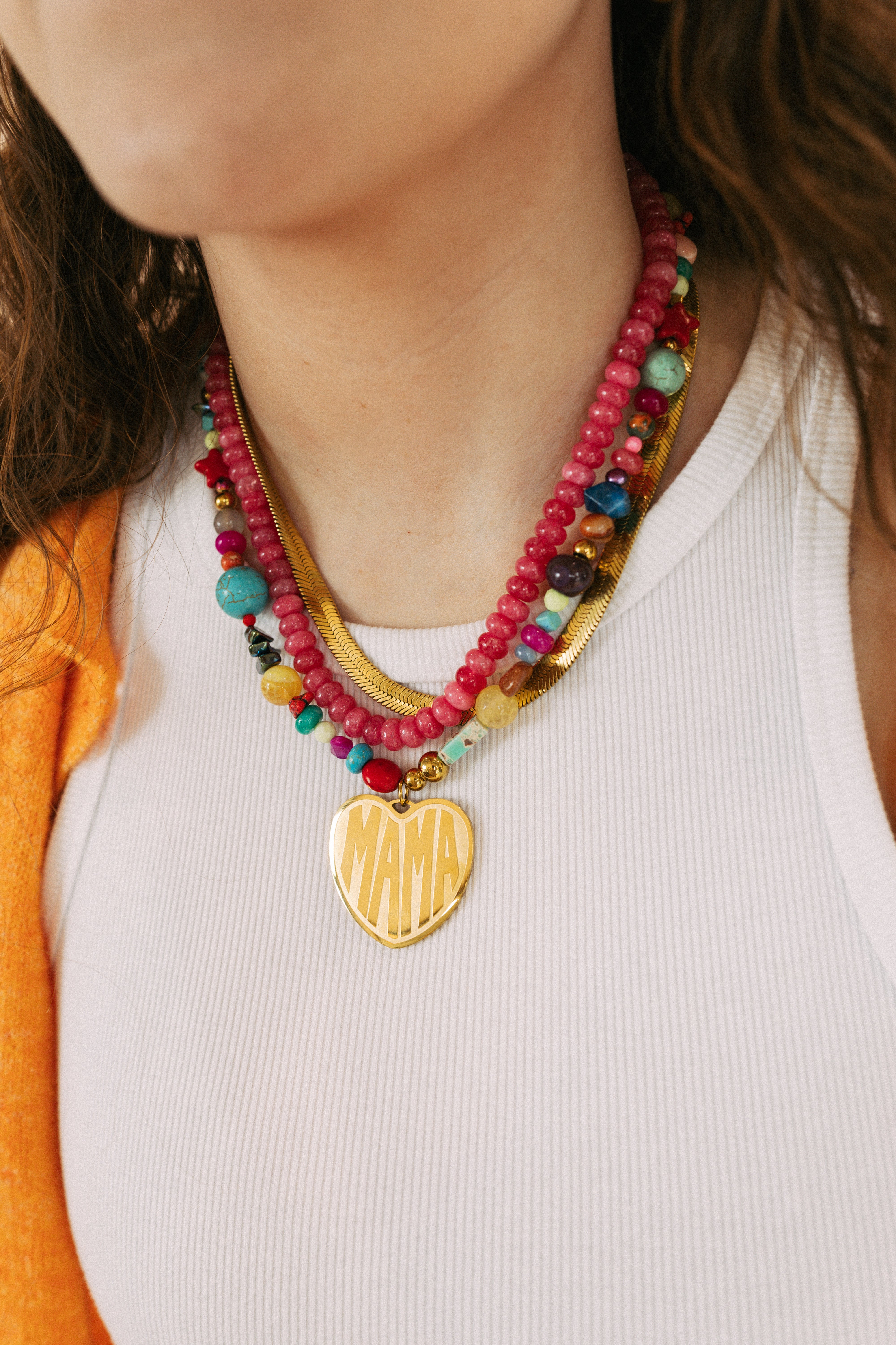 For The Moms Beaded Necklace - MAMA