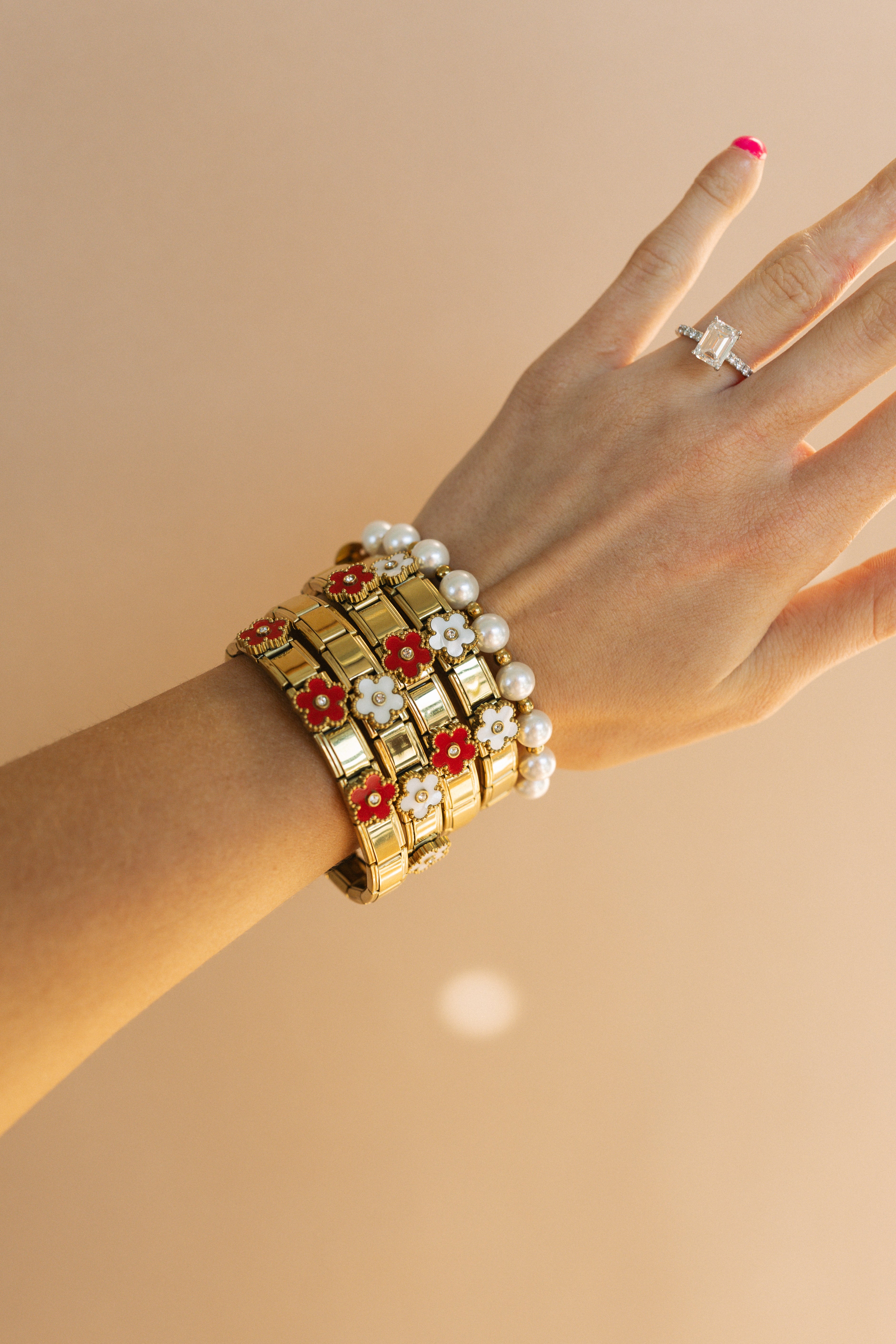In Bloom Italian Charm Bracelet - Red