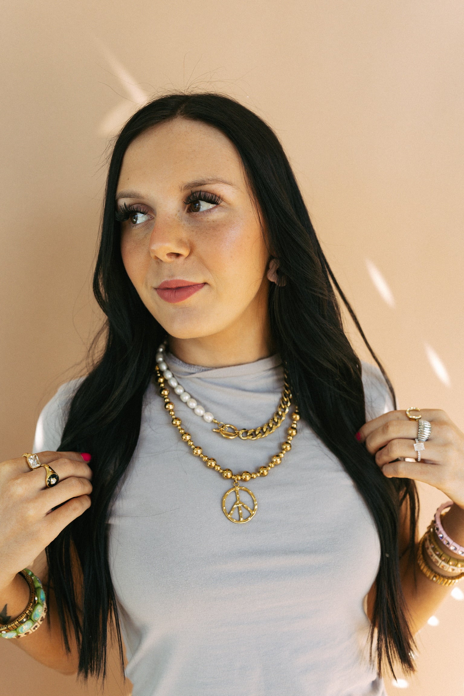 Keepin The Peace Necklace - Gold
