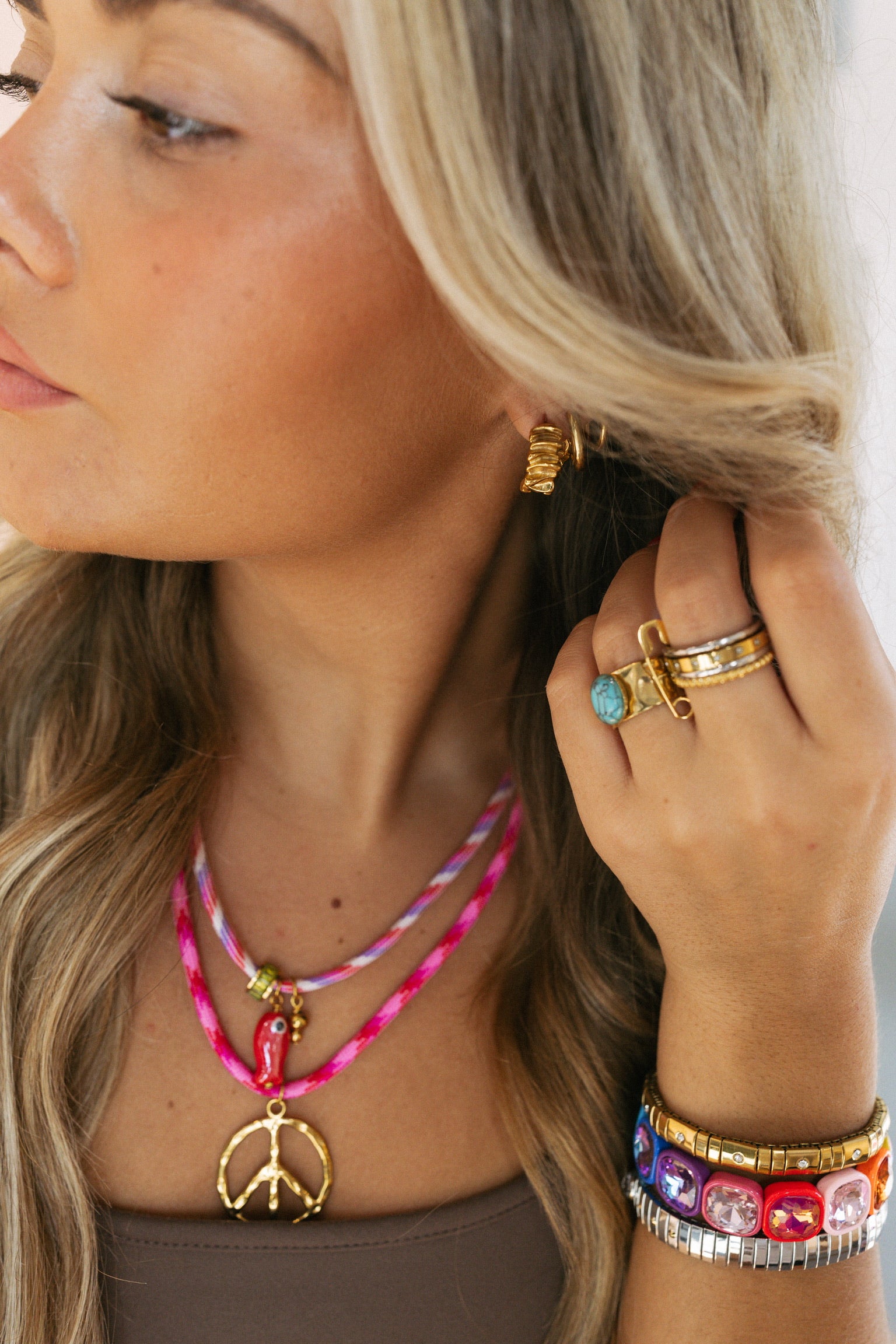 Peace Vibes Only Cord Necklace