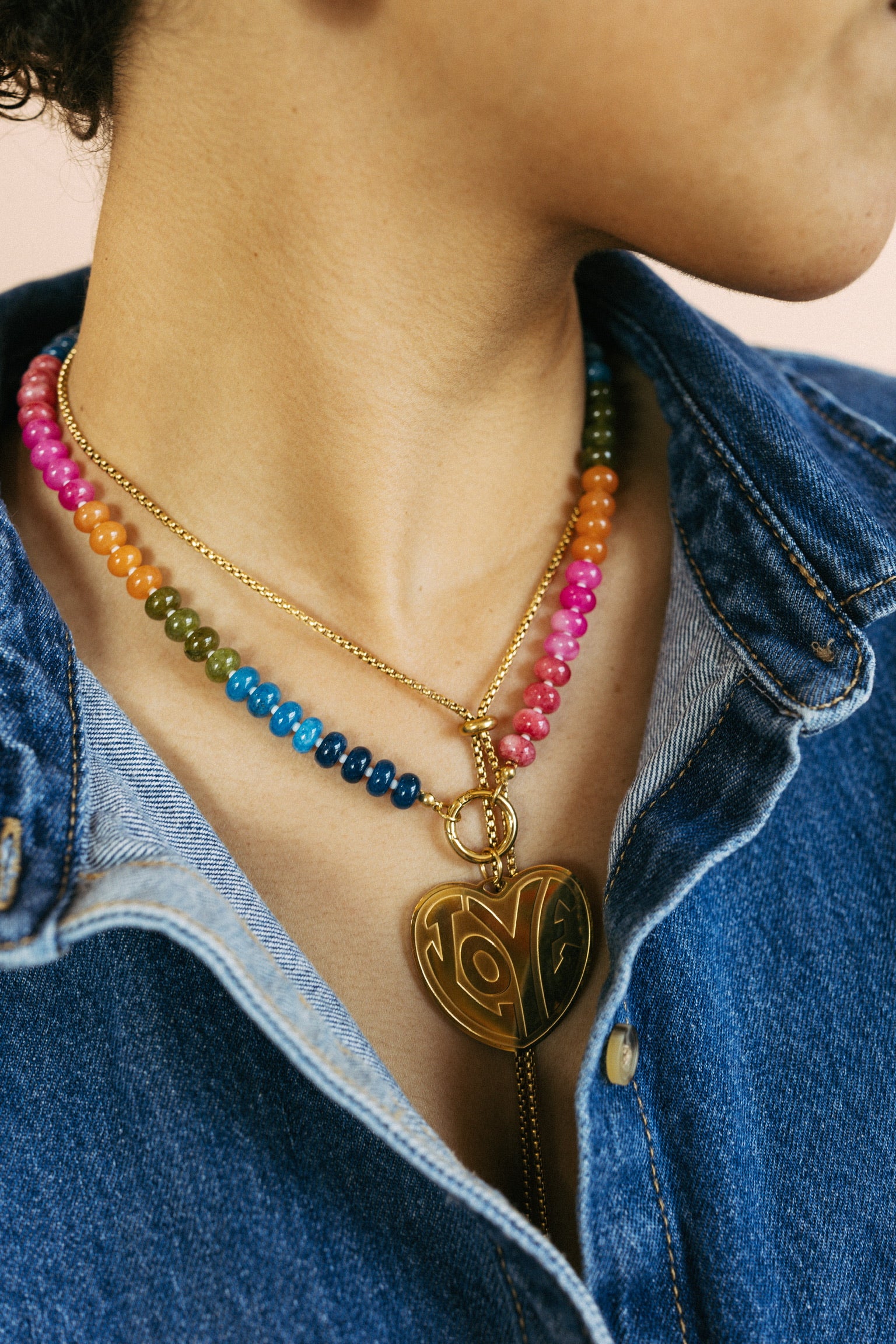 Love You More Stone Necklace