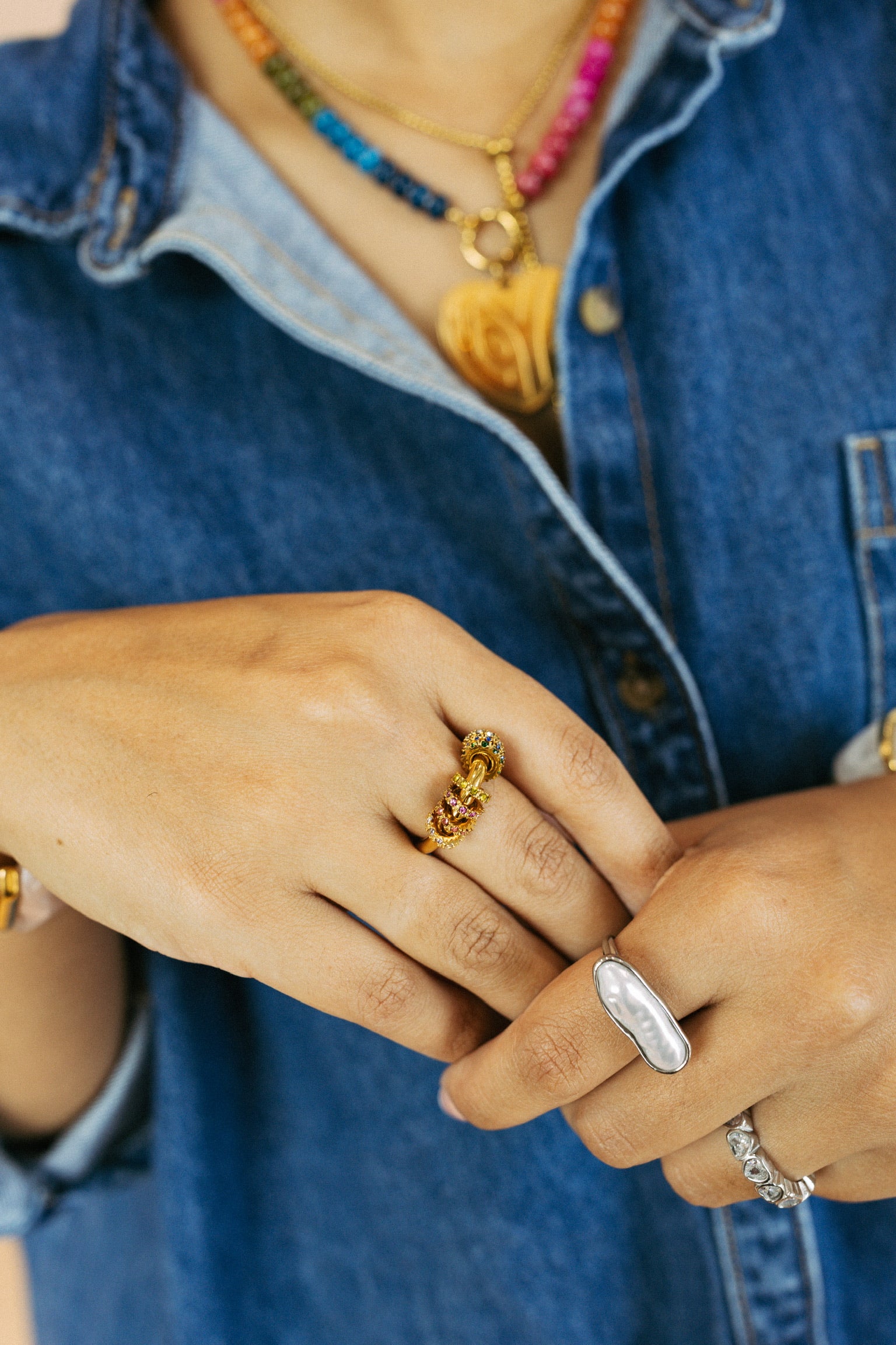 Raven Vintage Baroque Pearl Ring