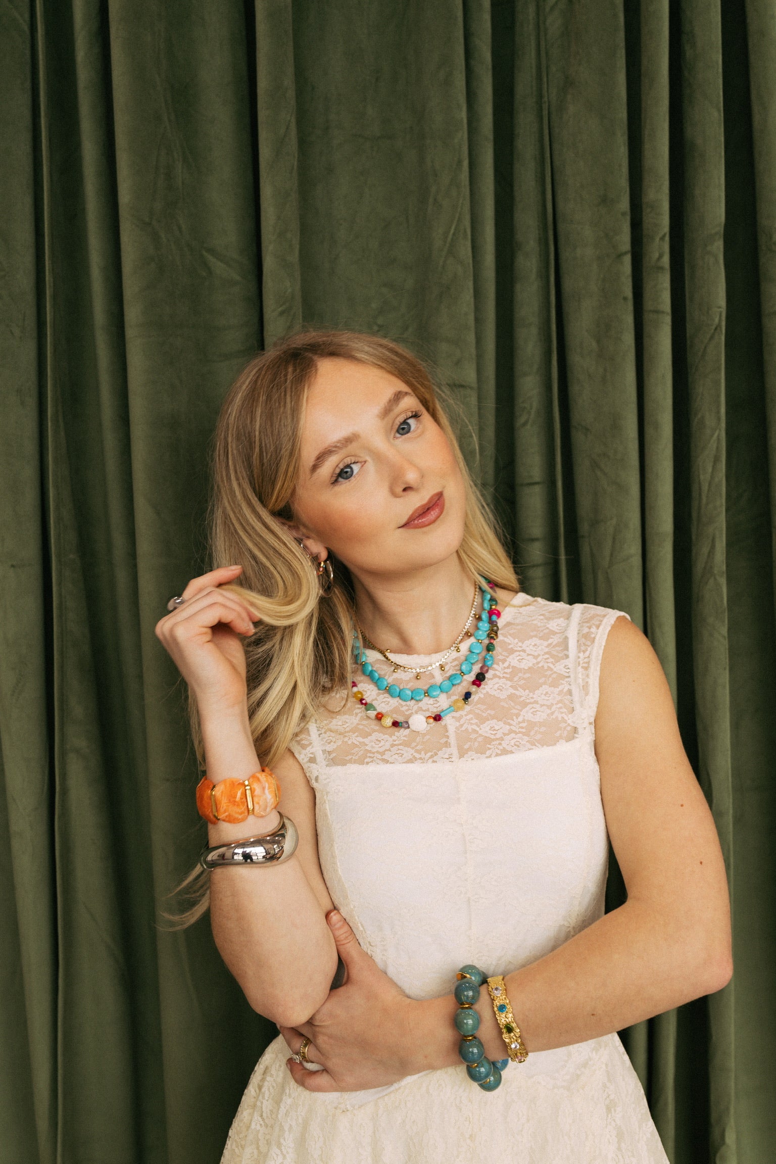 Emma Stretch Bracelet - Orange