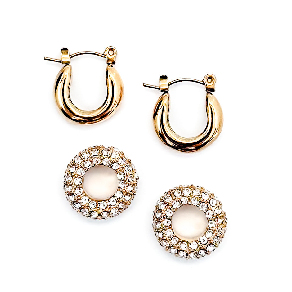 Estelle Crystal Double Hoop Earrings