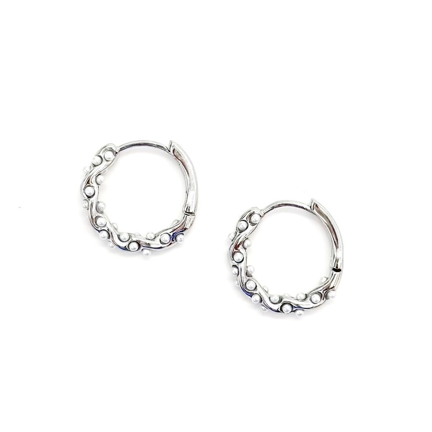 Ellie Pearl Hoops || Choose Color