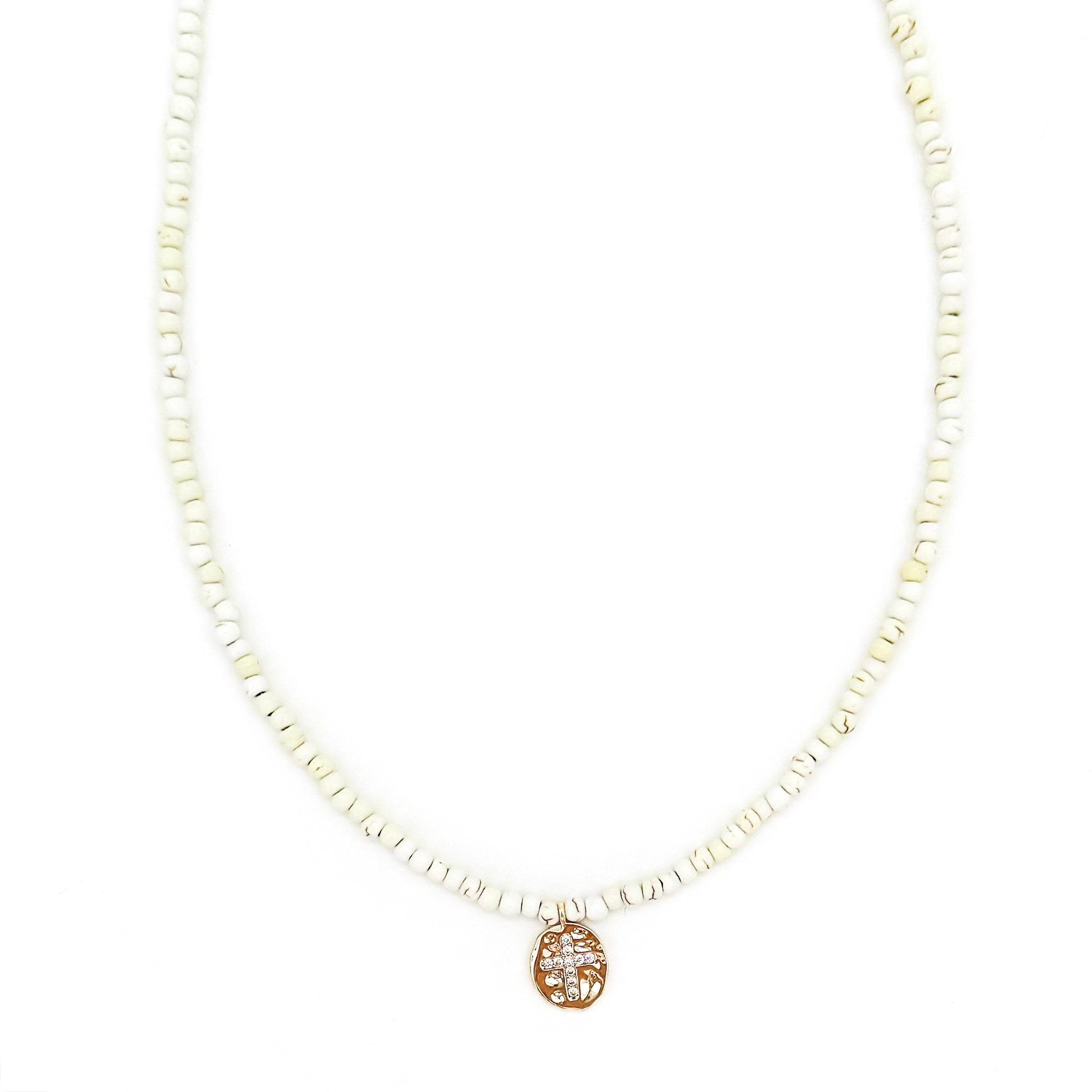 Ada Crystal Cross Necklace || Choose Color