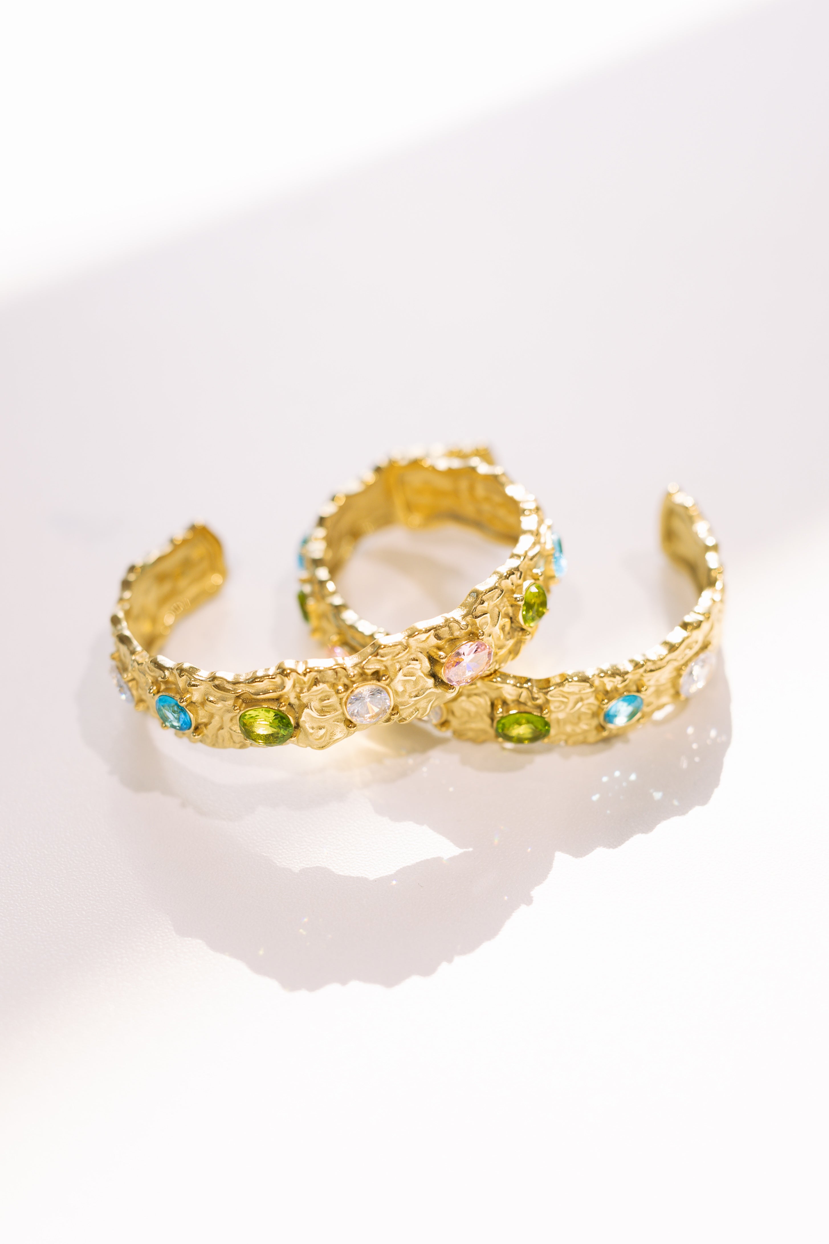 Icon Hammered Bracelet Cuff - Gold / Color