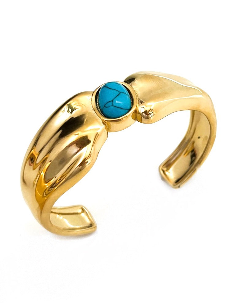 Beverly Gold Stone Cuff Bracelet || Choose Color