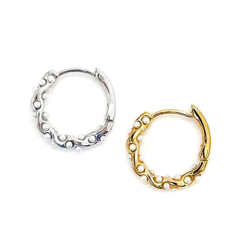 Ellie Pearl Hoops || Choose Color