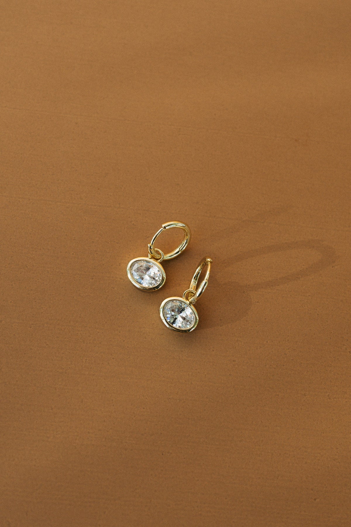 14K LUXE | Bezel Drop Hoop Earring