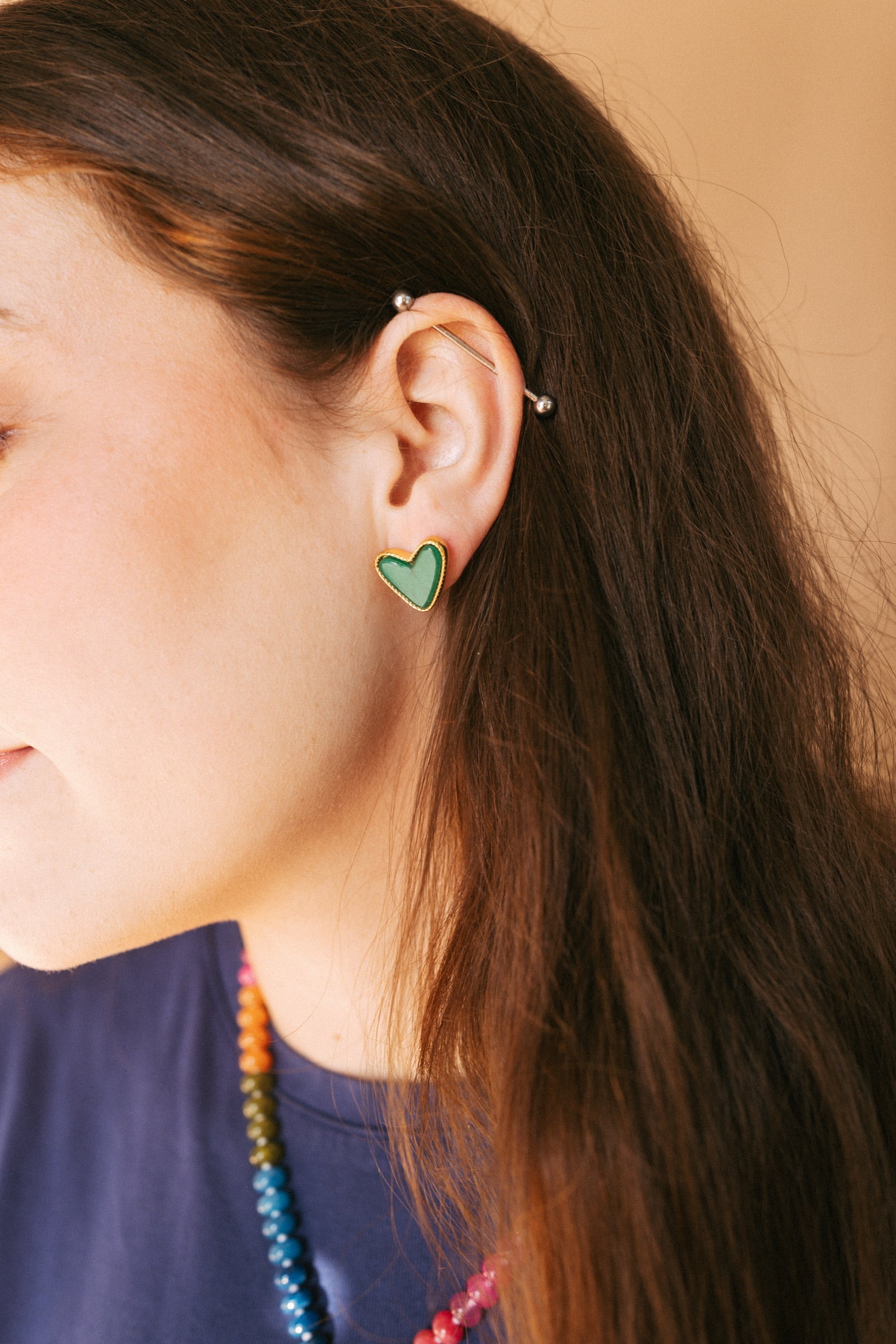 Verna Heart Stud Earrings