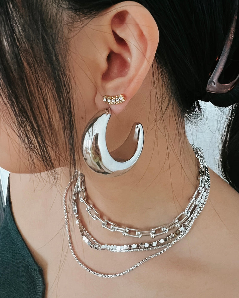 Enoch Silver Earrings || Choose Size