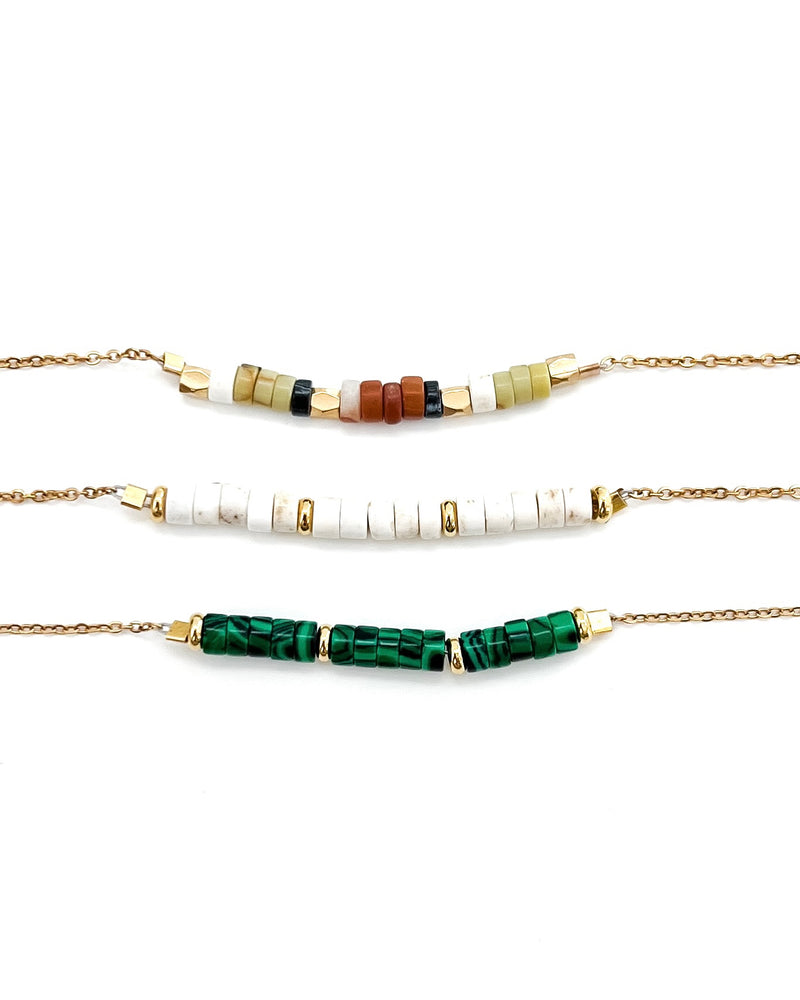 Flora Dainty Beaded Necklace || Choose Color