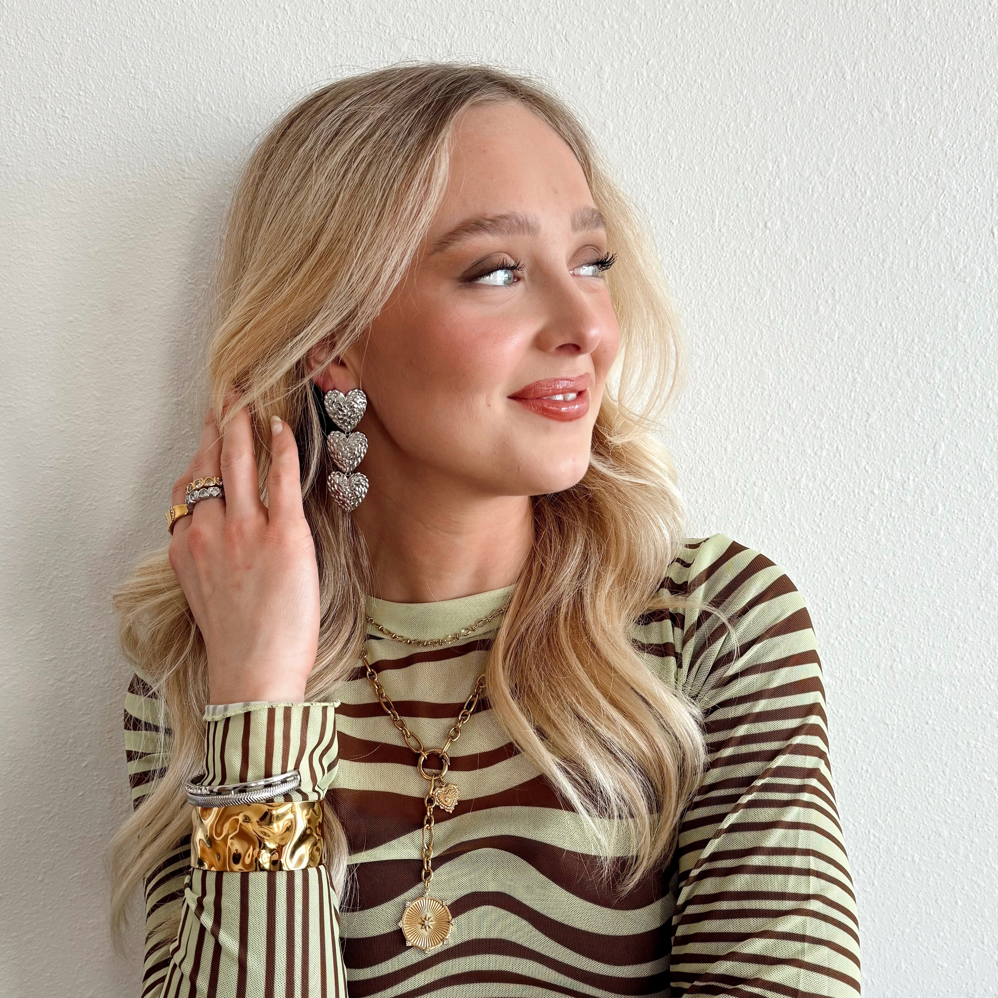 Evian Textured Heart Earrings || Choose Color