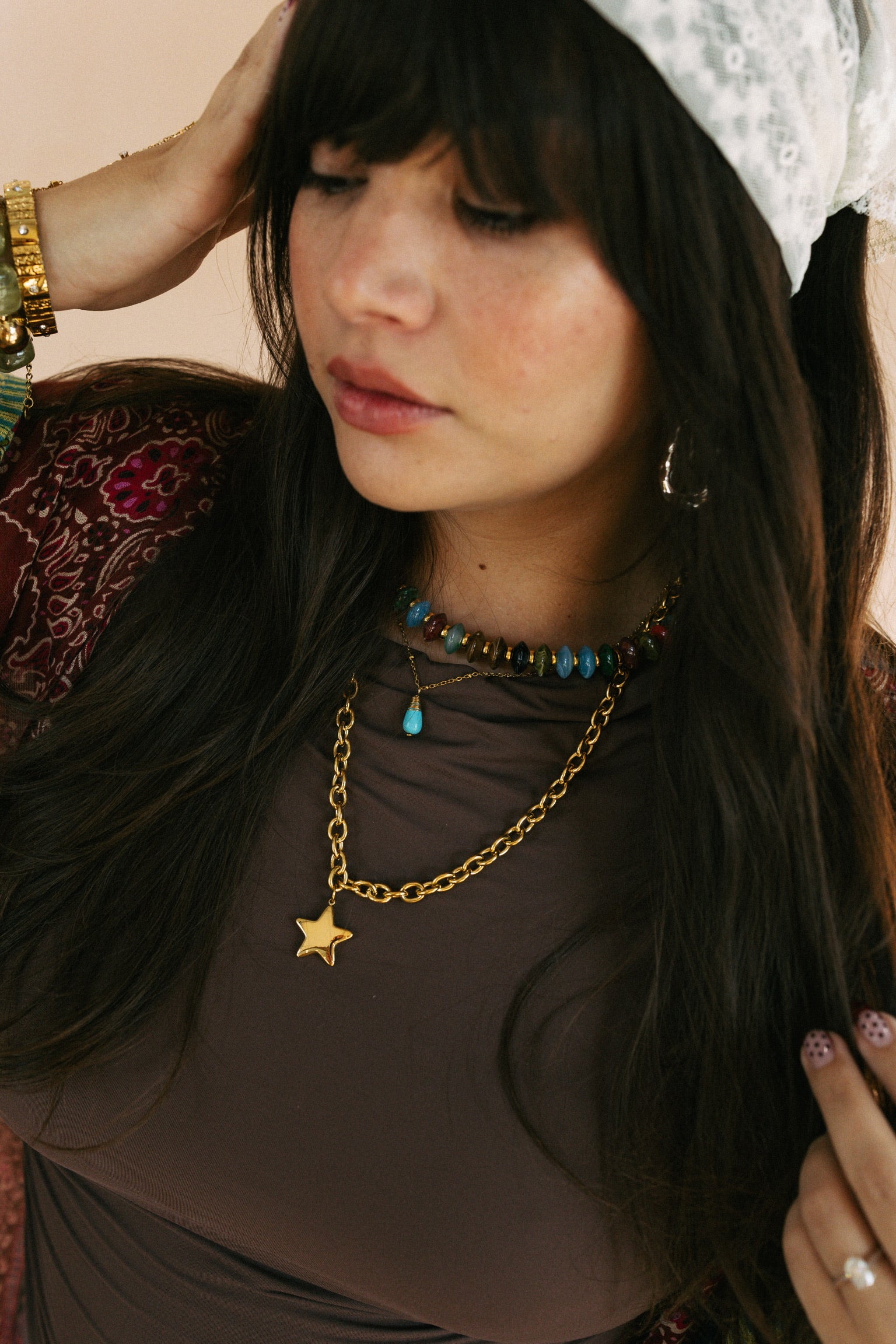 Starlet Long Chain Necklace - Gold