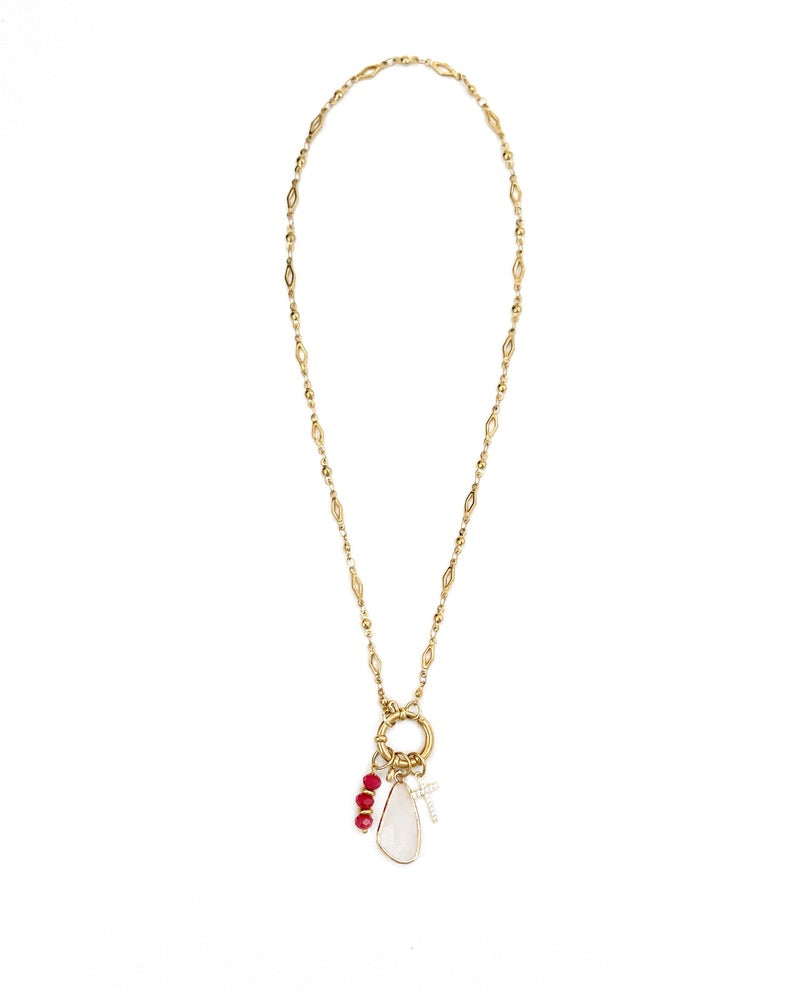 Crystal Cross Charm Necklace