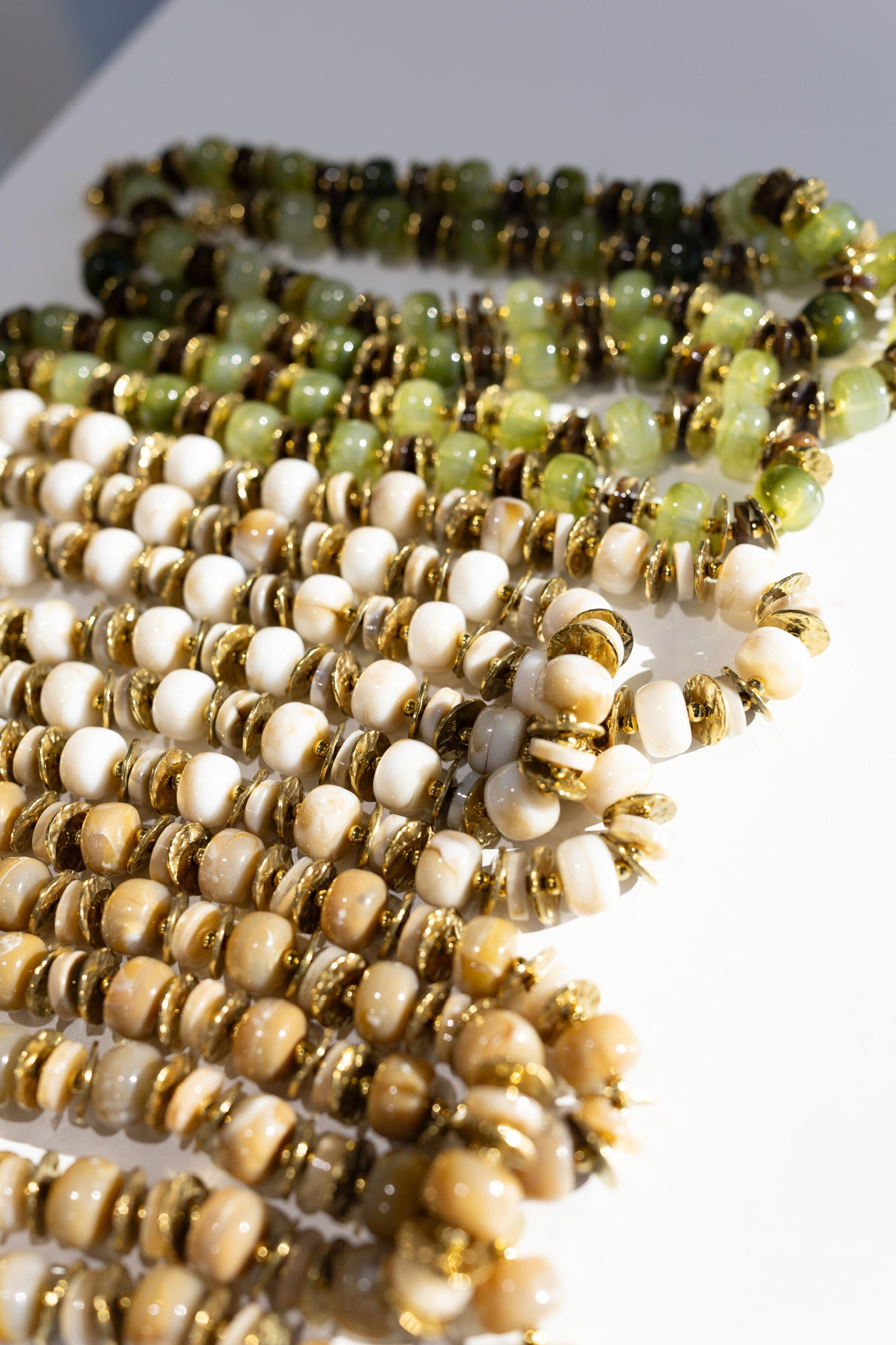 Ozark Chunky Beaded Necklace - Cream