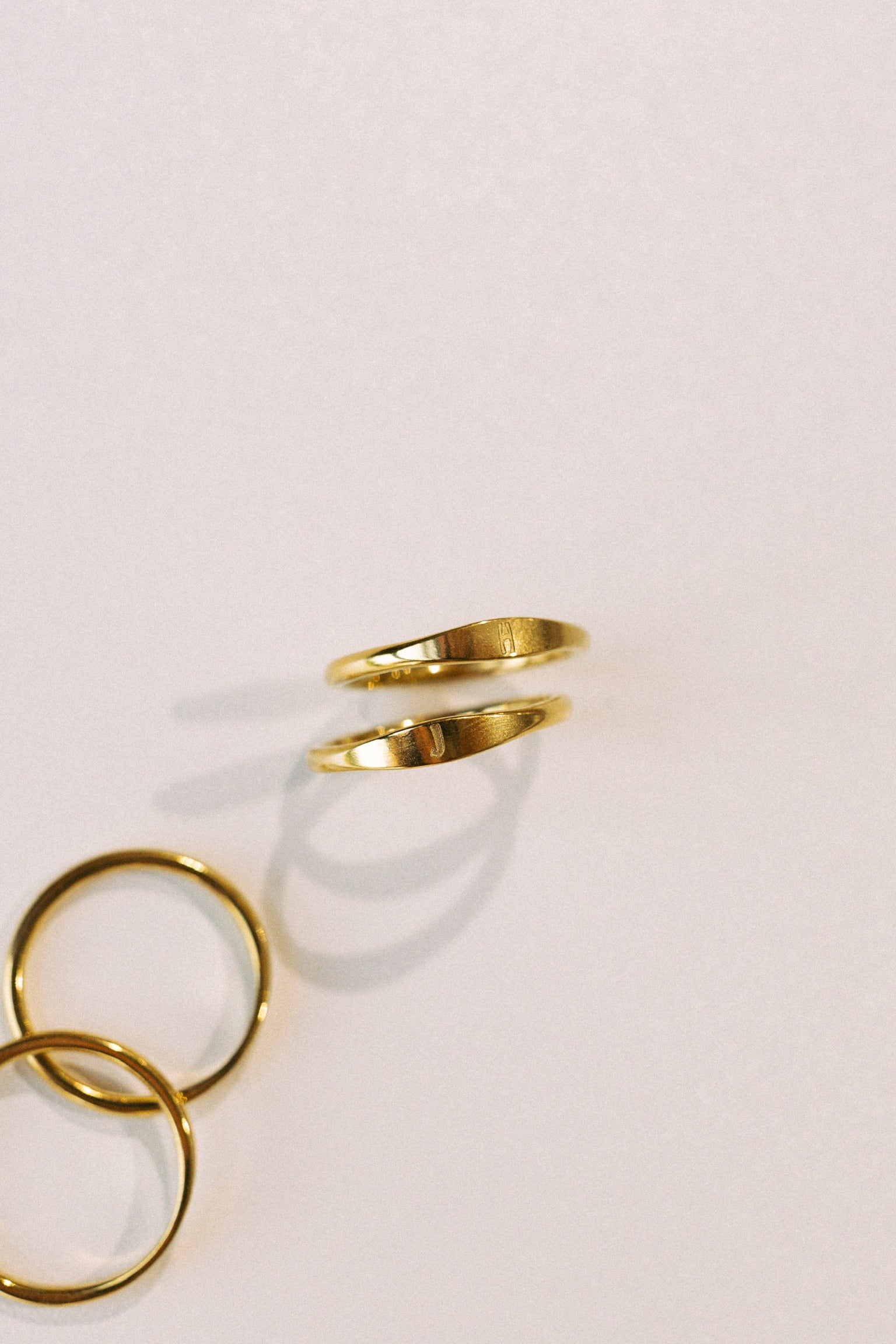 Dainty Gold Initial Ring