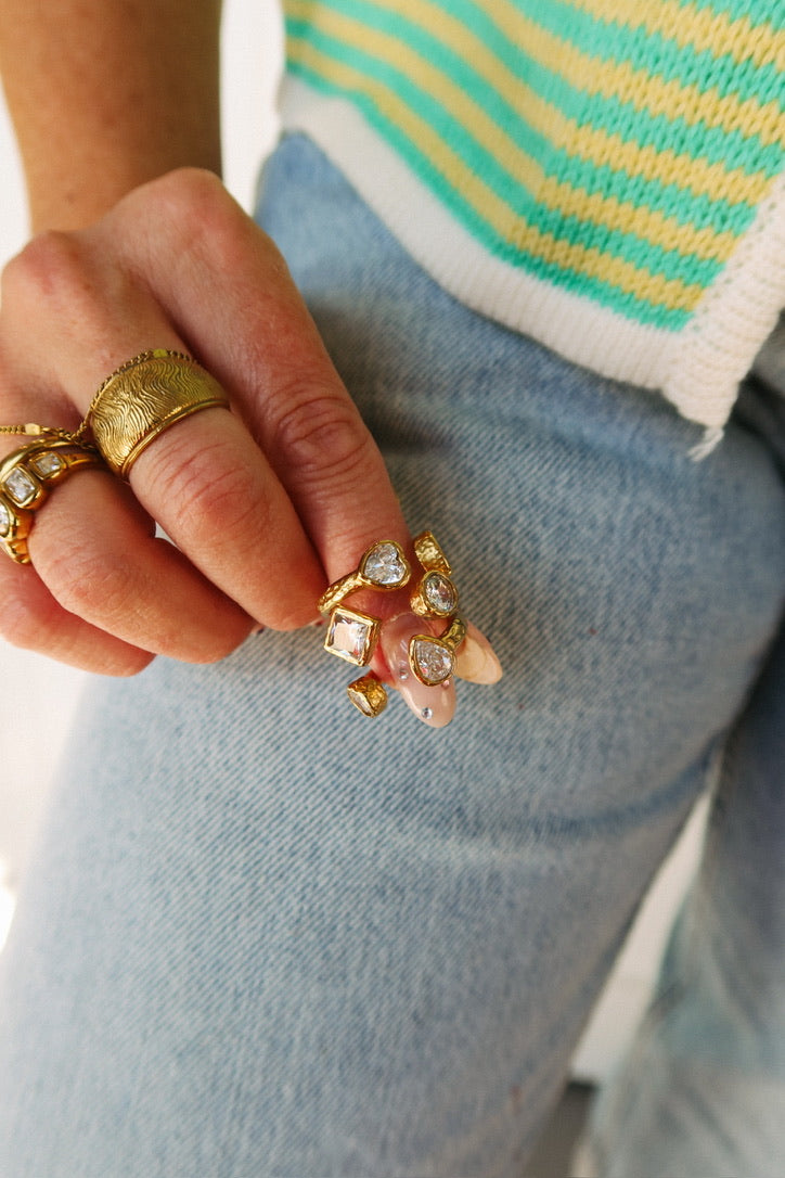 Sparks Fly Gap Ring - Pear