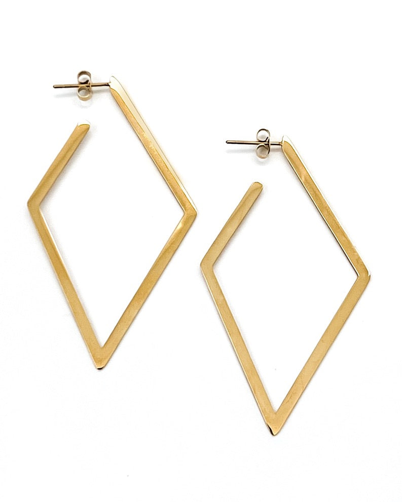 Elvira Gold Open Diamond Earrings