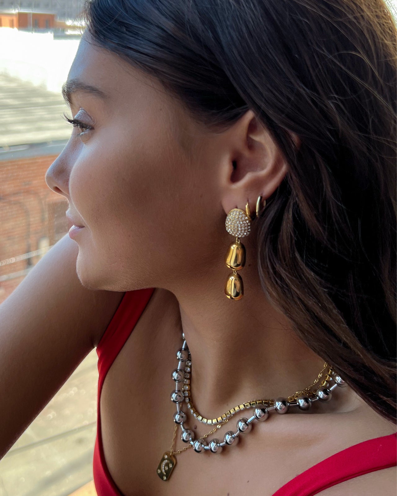 Evalie Crystal Drop Earrings