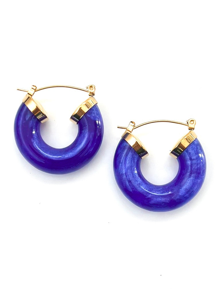 Ellbelle Chunky Acrylic Earring Hoops || Choose Color