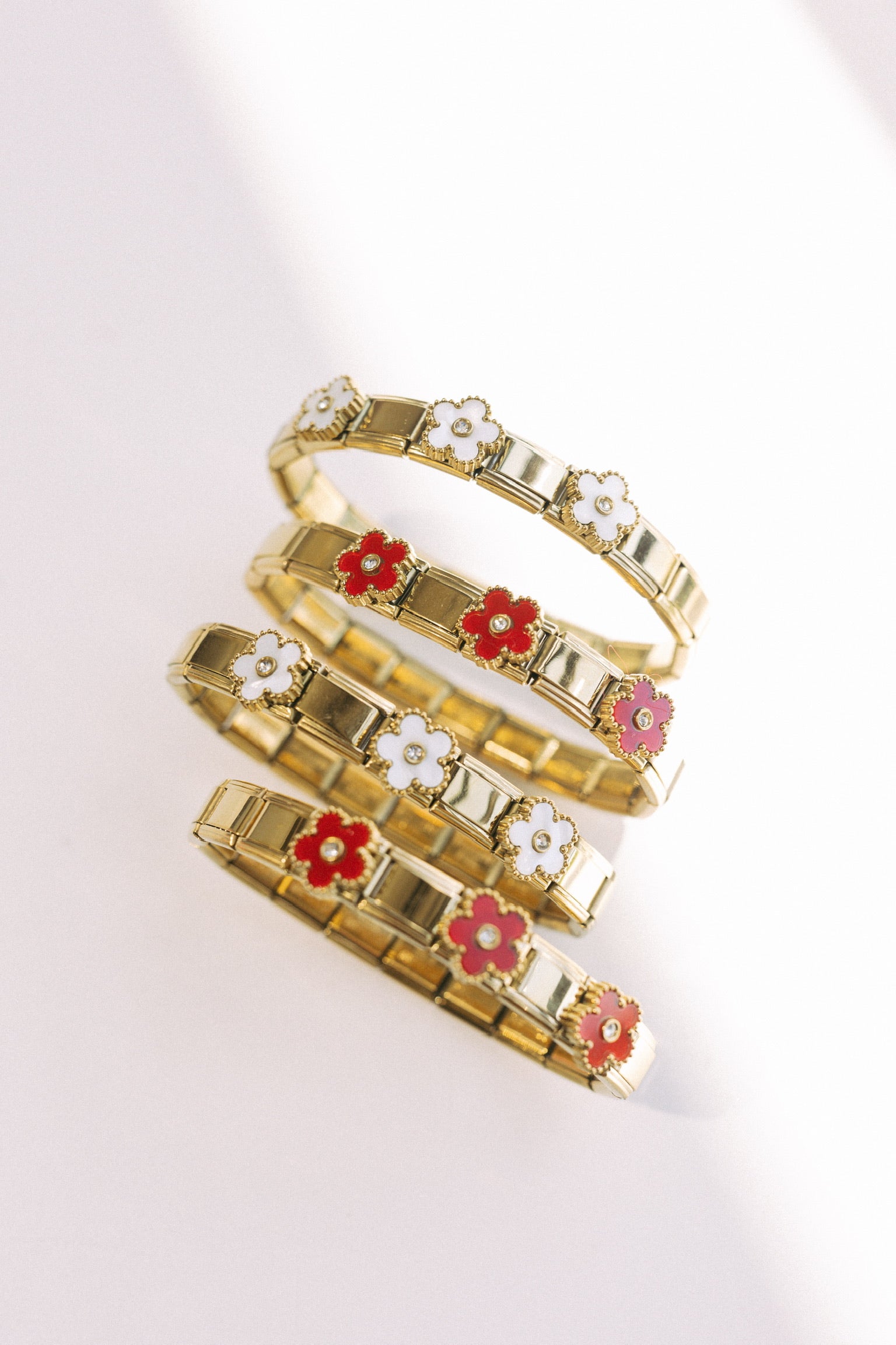 In Bloom Italian Charm Bracelet - White