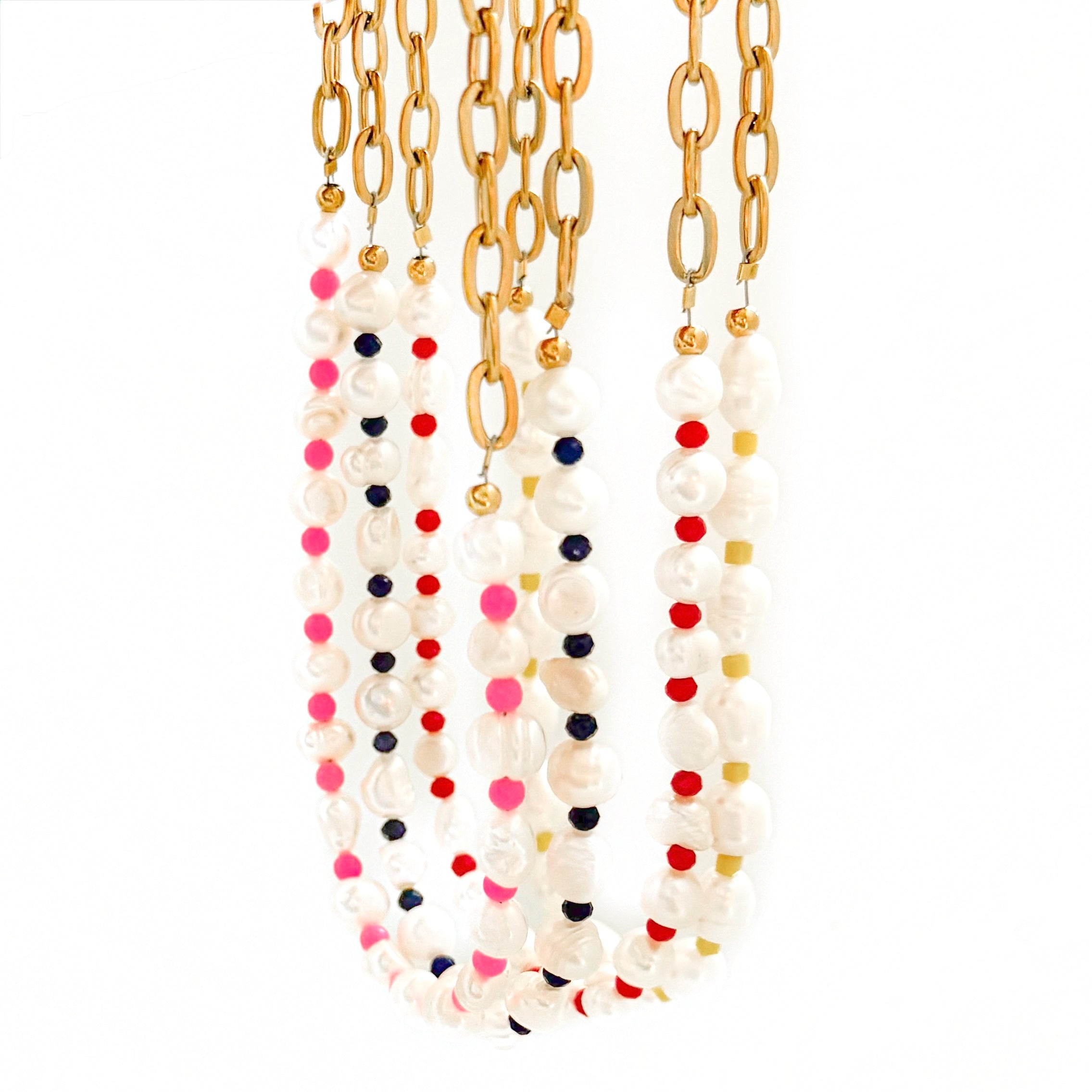 Isla Beaded Pearl Necklace || Choose Color